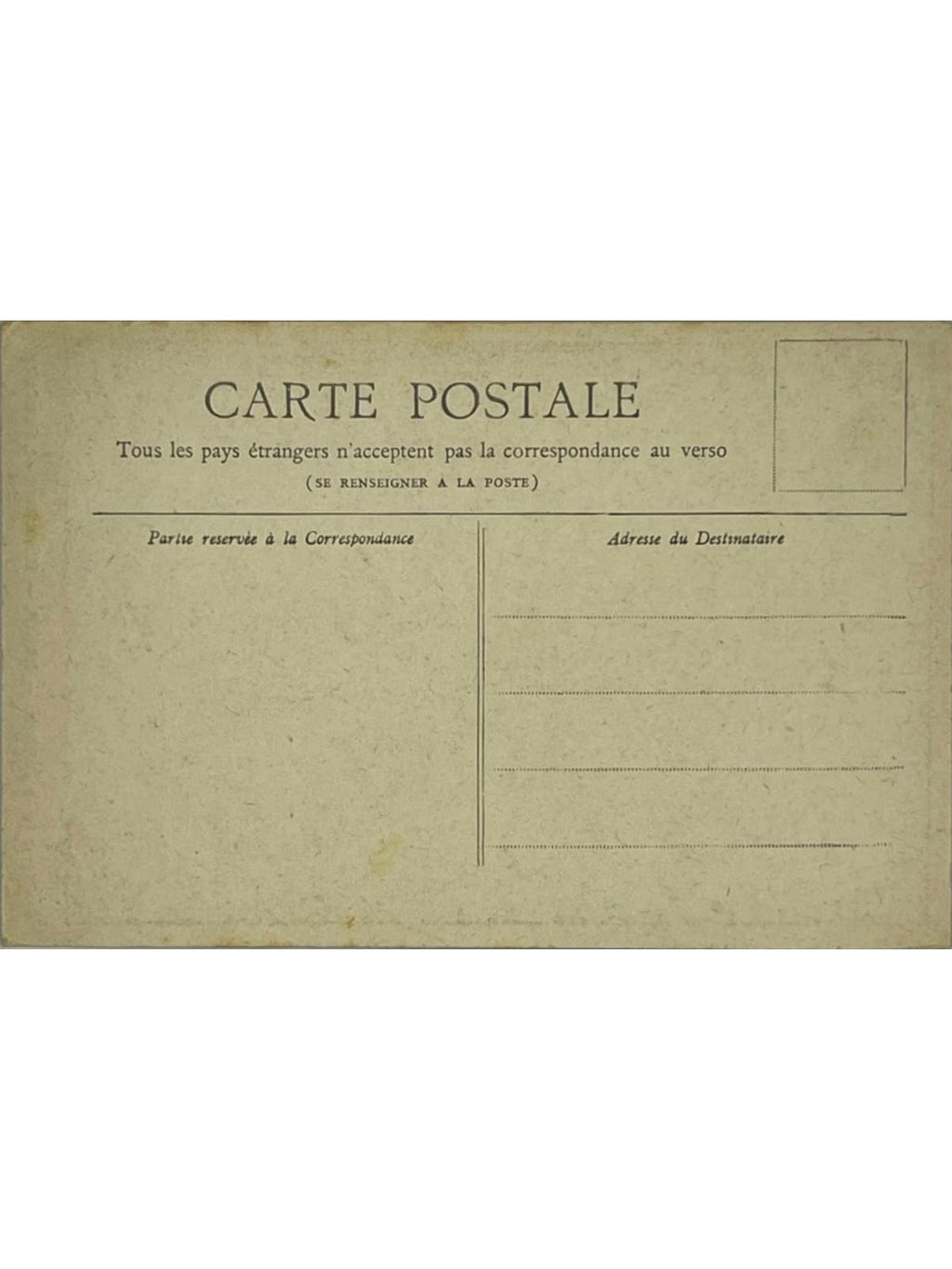 Verso de la carte postale