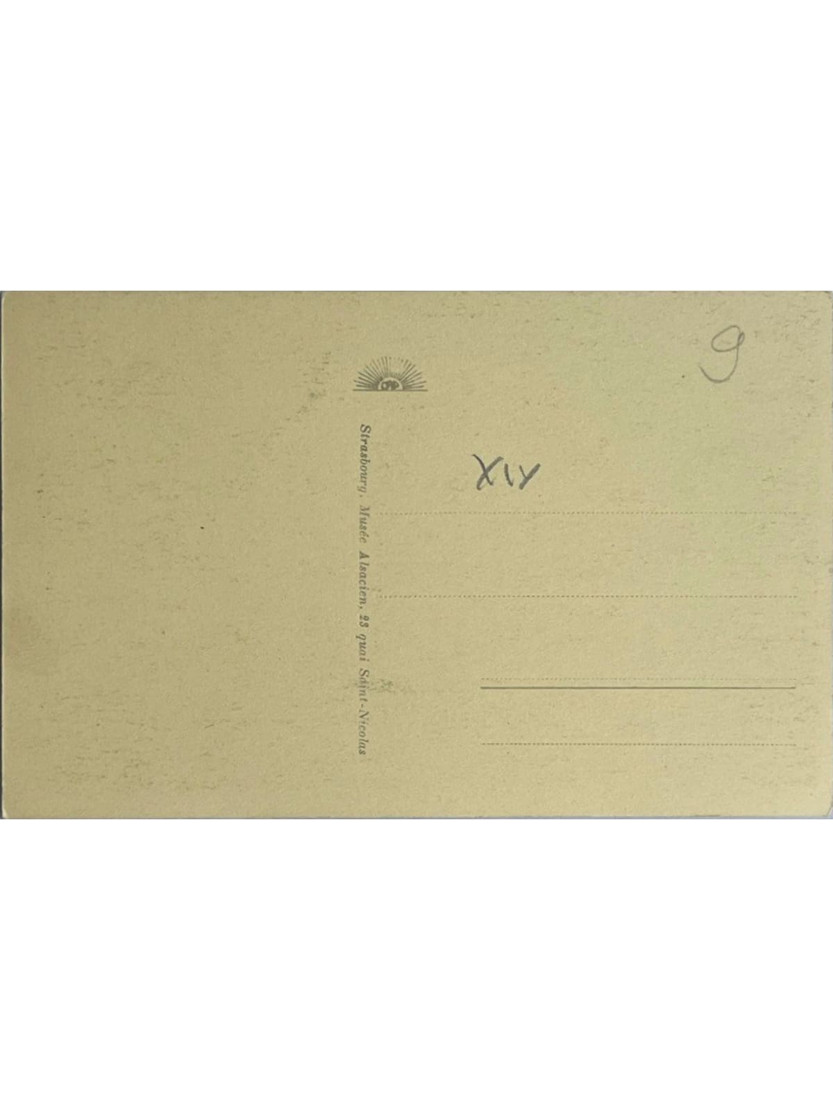 Verso de la carte postale