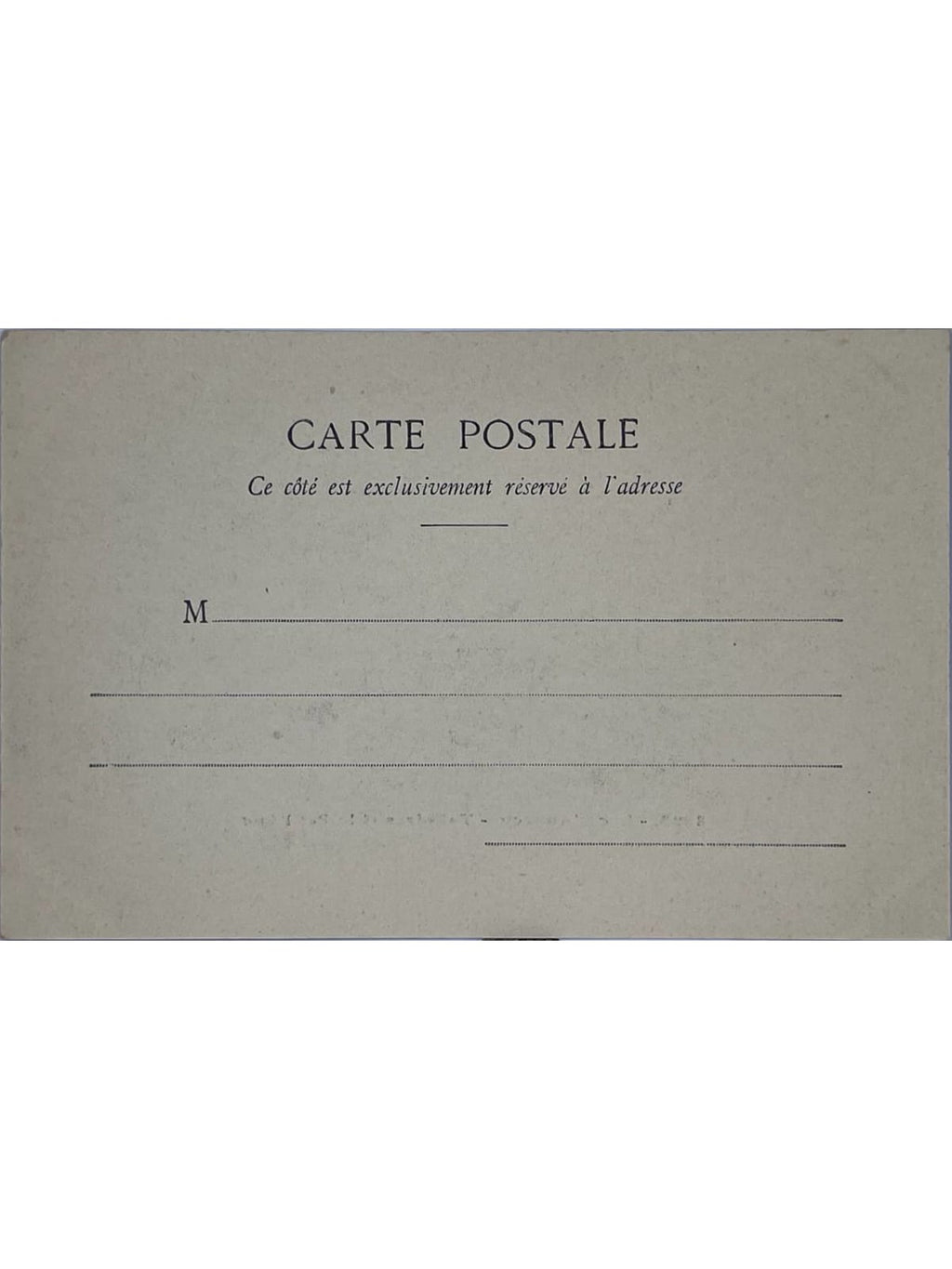 Verso de la carte postale