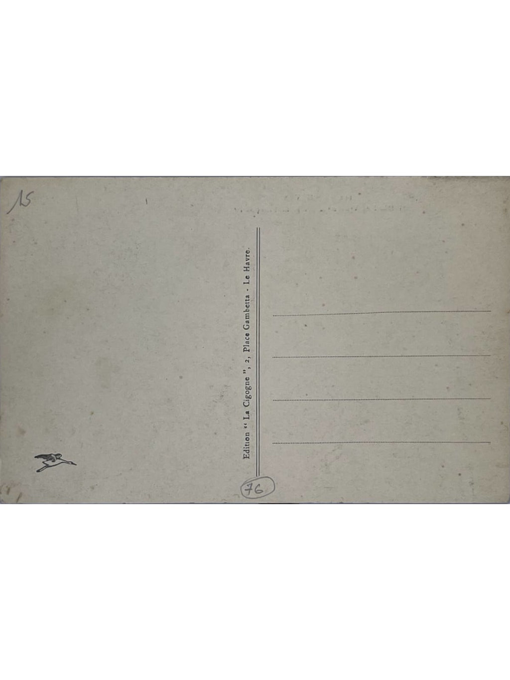 Verso de la carte postale