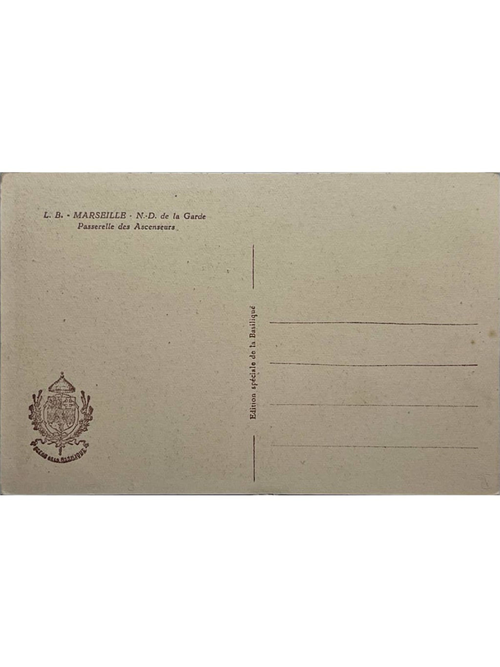 Verso de la carte postale