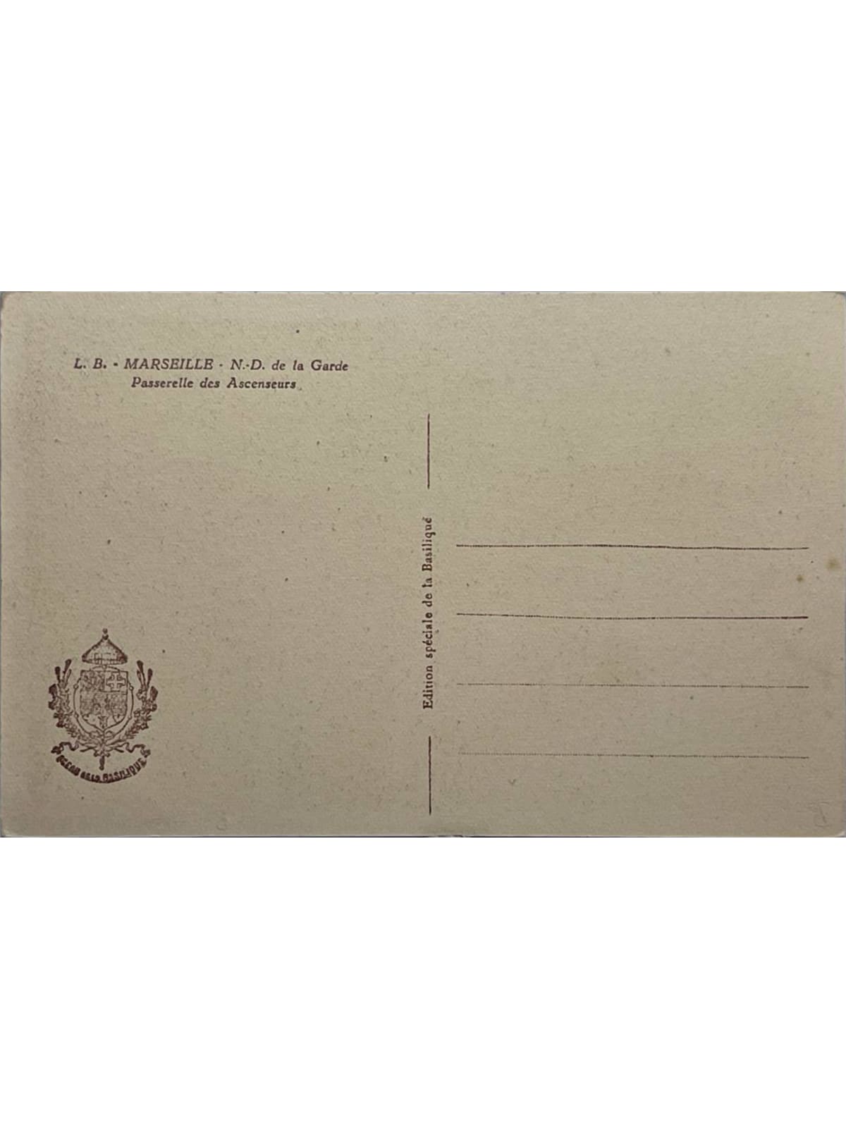 Verso de la carte postale