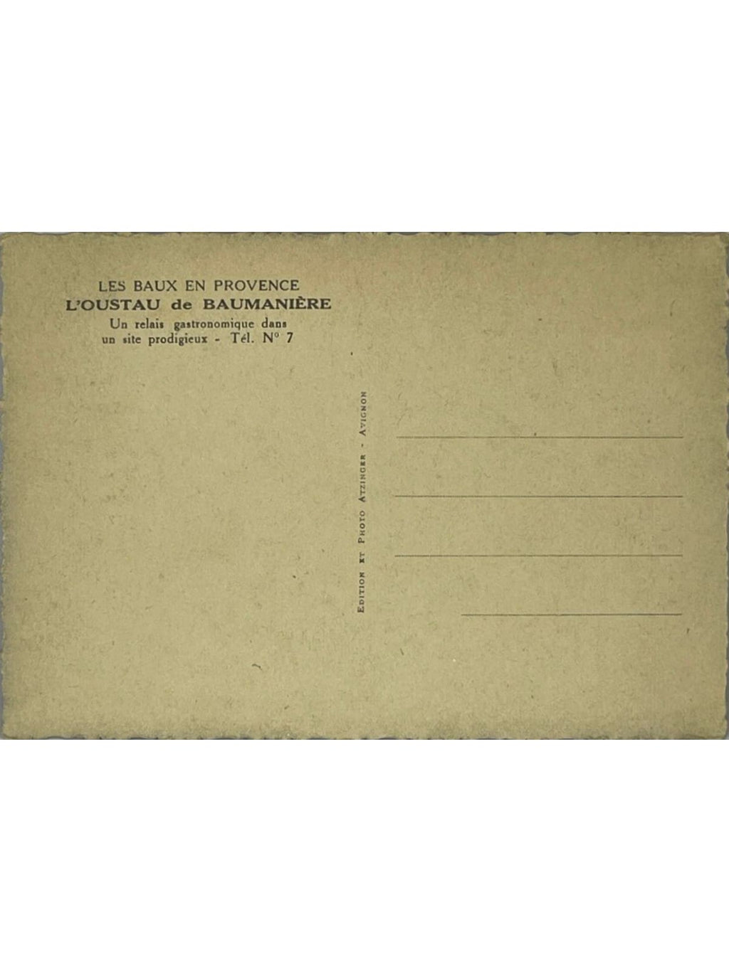 Verso de la carte postale
