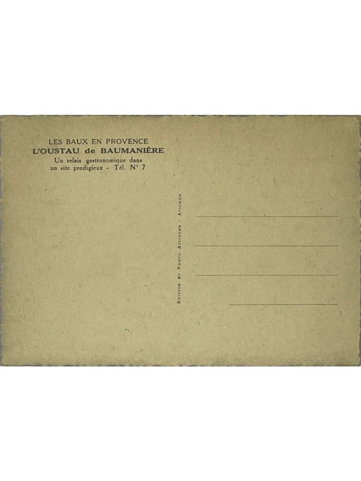 Verso de la carte postale