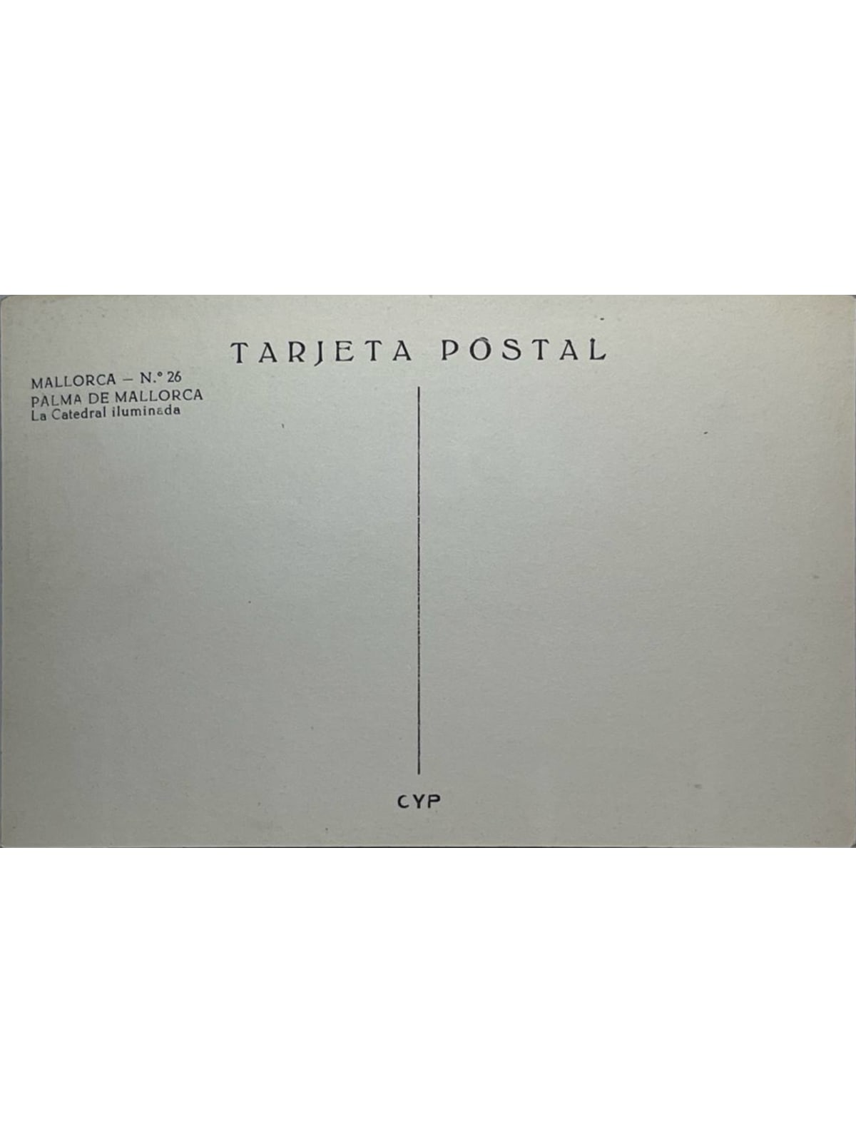 Verso de la carte postale