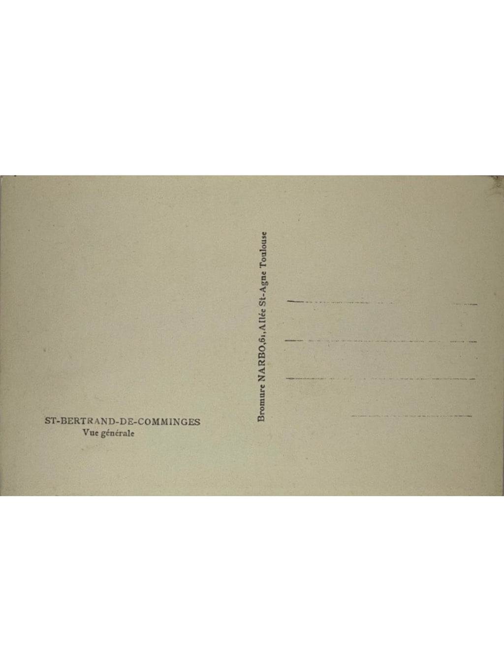 Verso de la carte postale