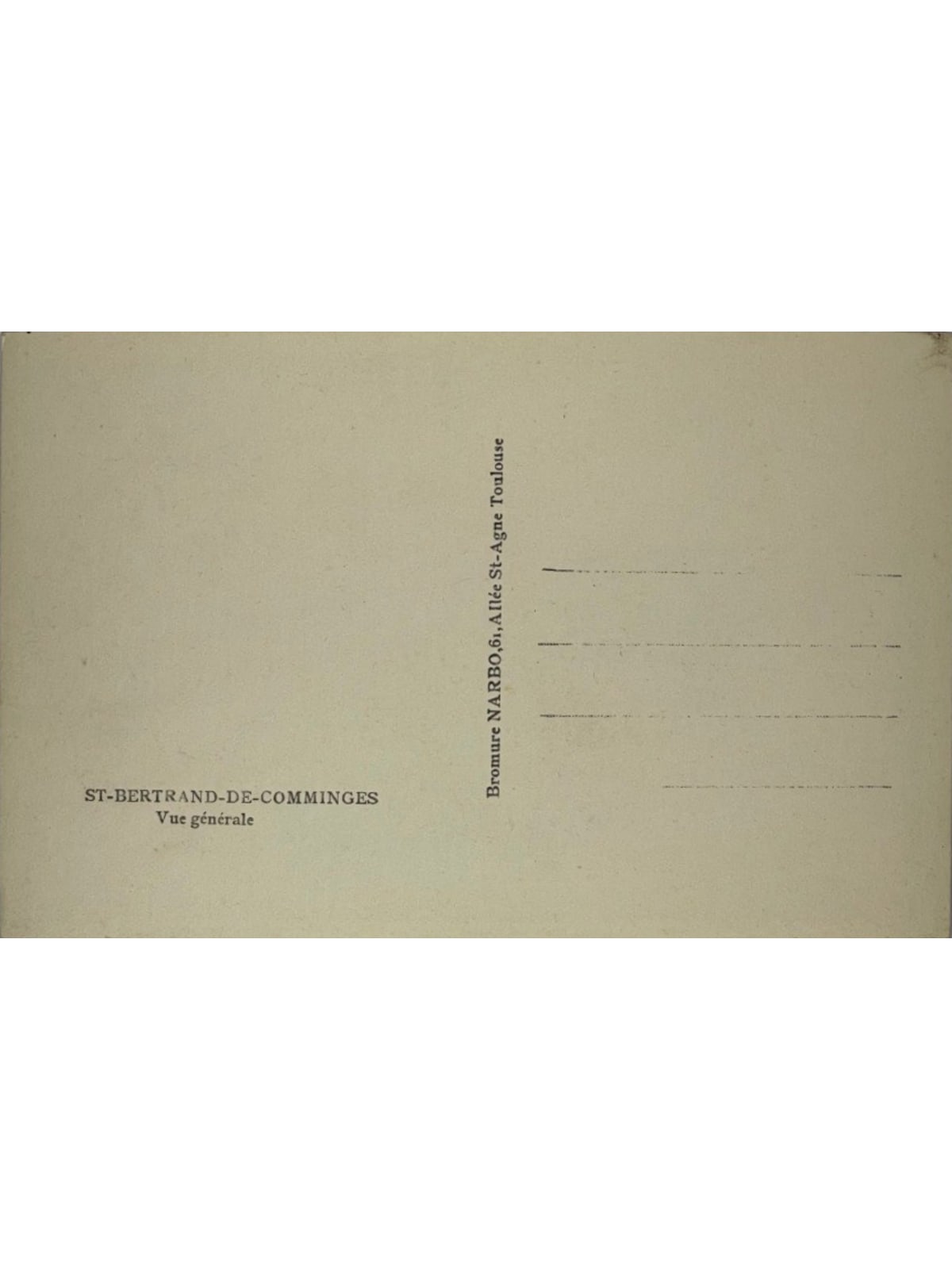 Verso de la carte postale