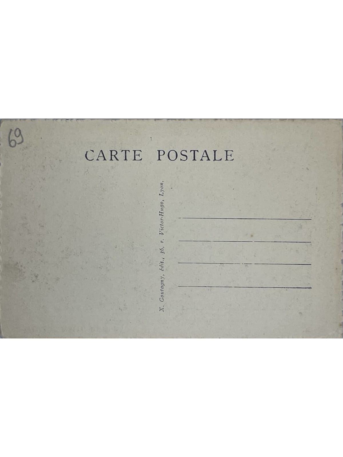 Verso de la carte postale