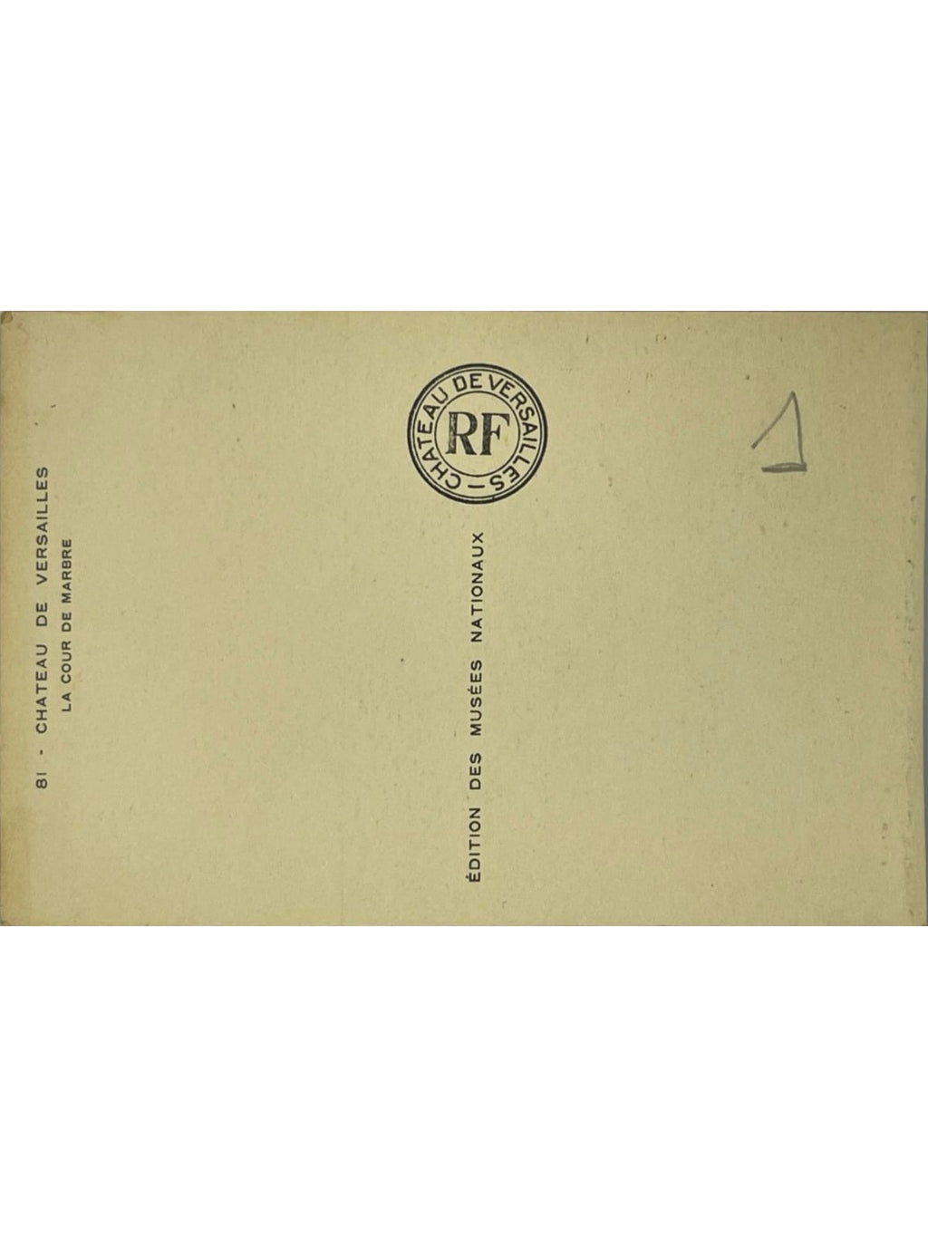 Verso de la carte postale