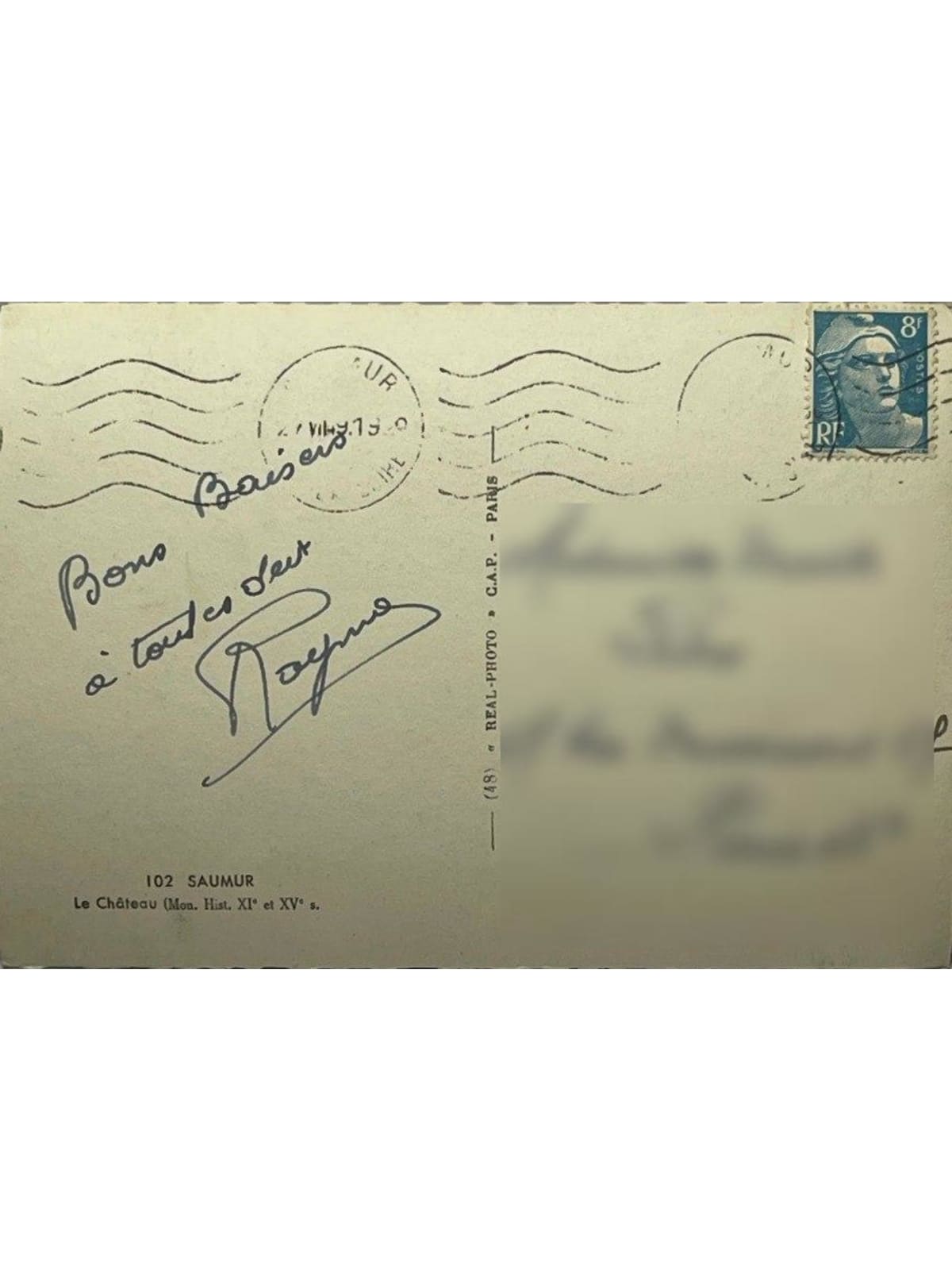 Verso de la carte postale