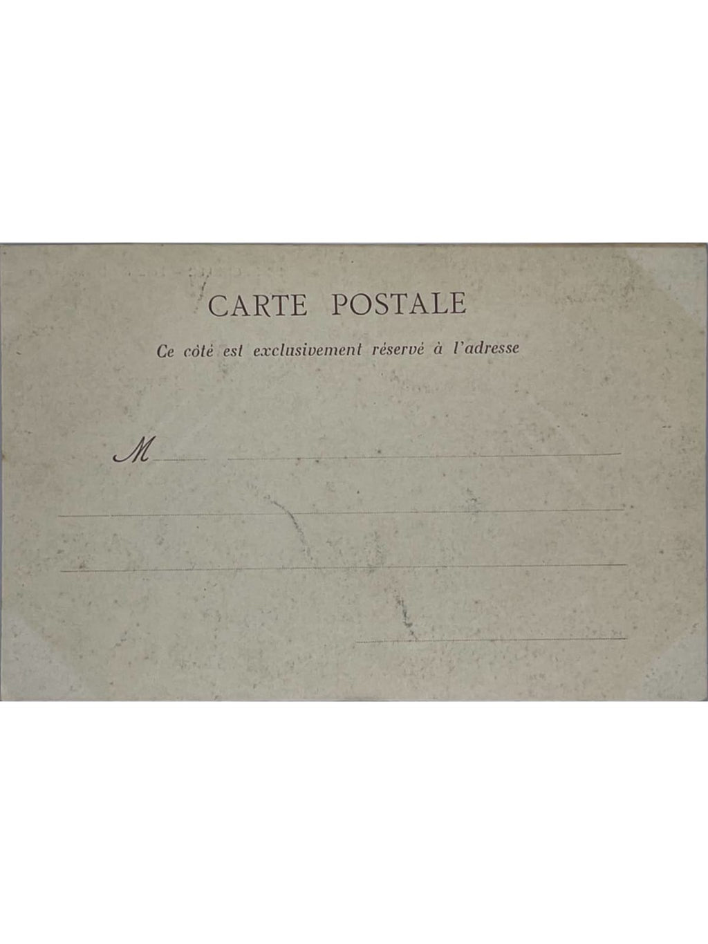 Verso de la carte postale