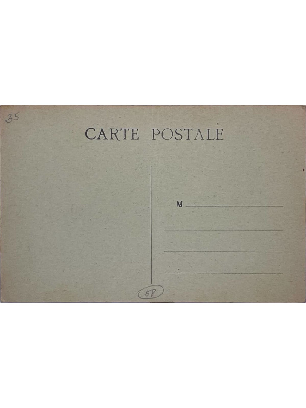 Verso de la carte postale