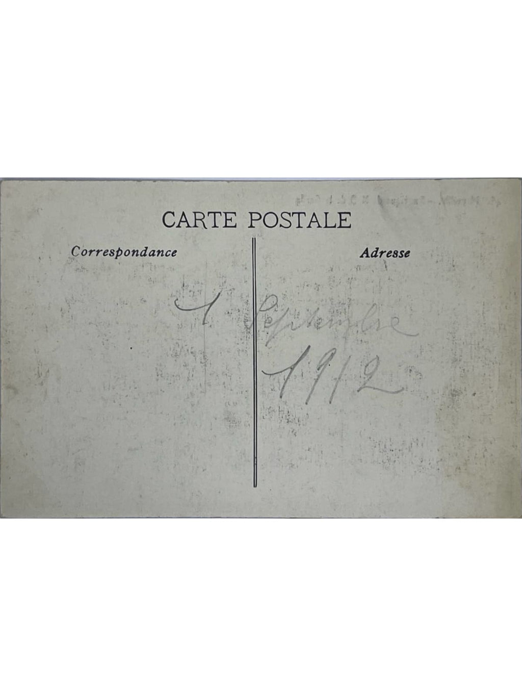 Verso de la carte postale