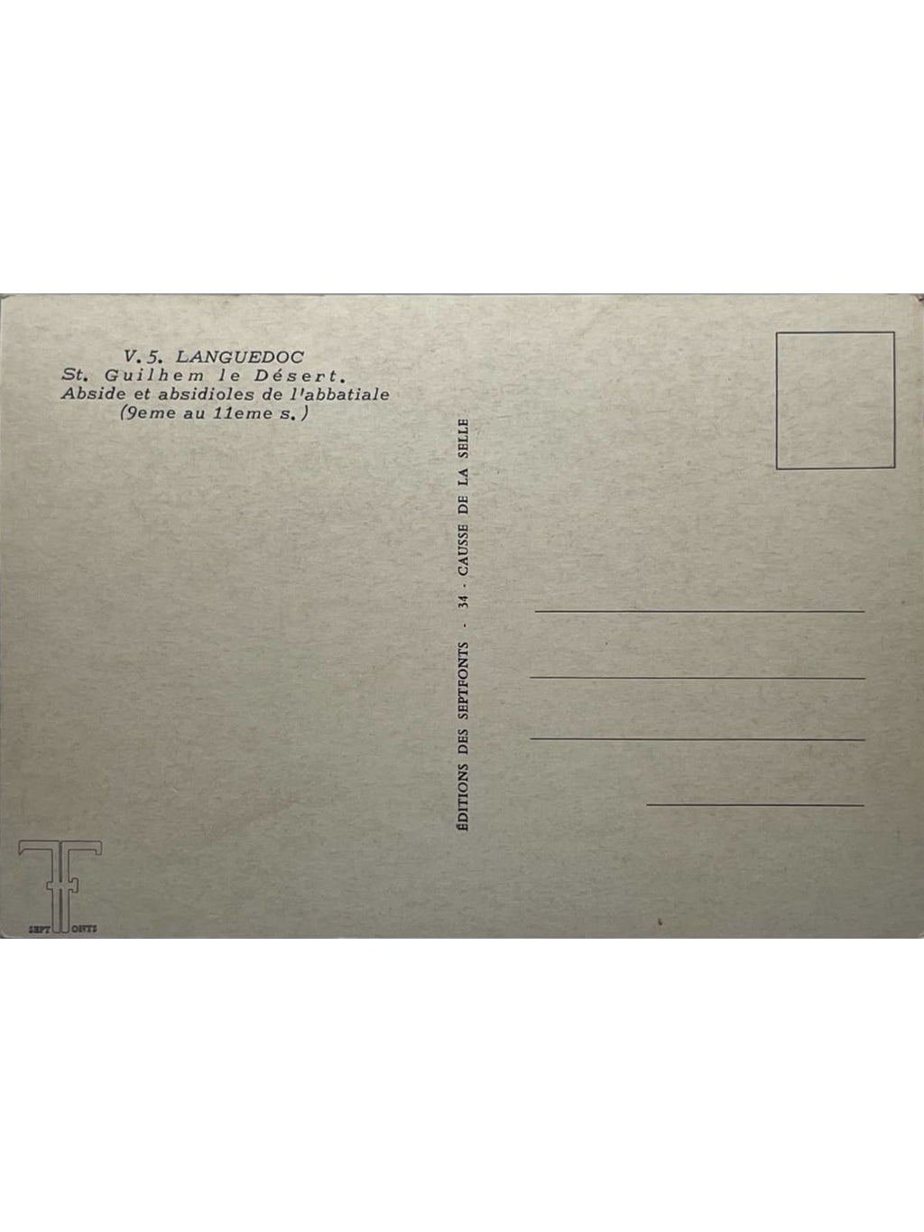 Verso de la carte postale