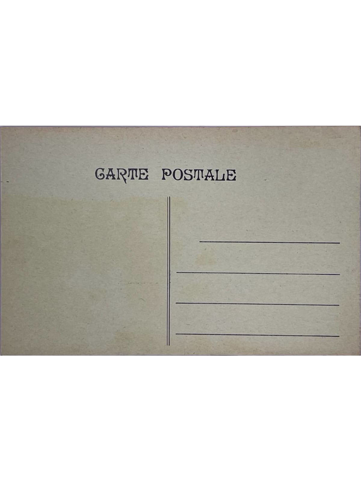 Verso de la carte postale