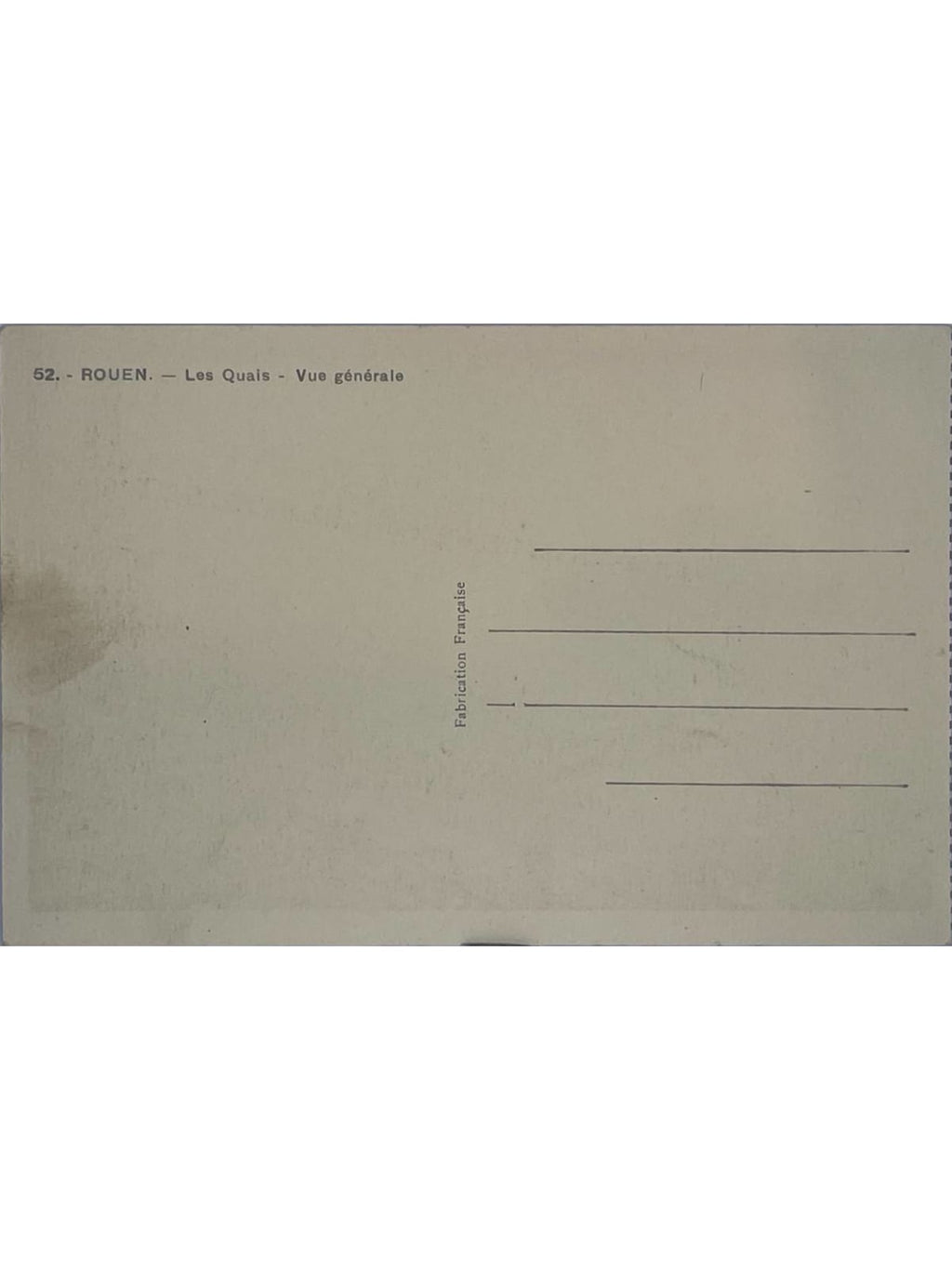 Verso de la carte postale