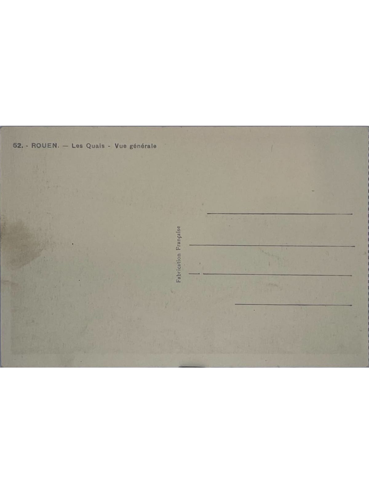 Verso de la carte postale