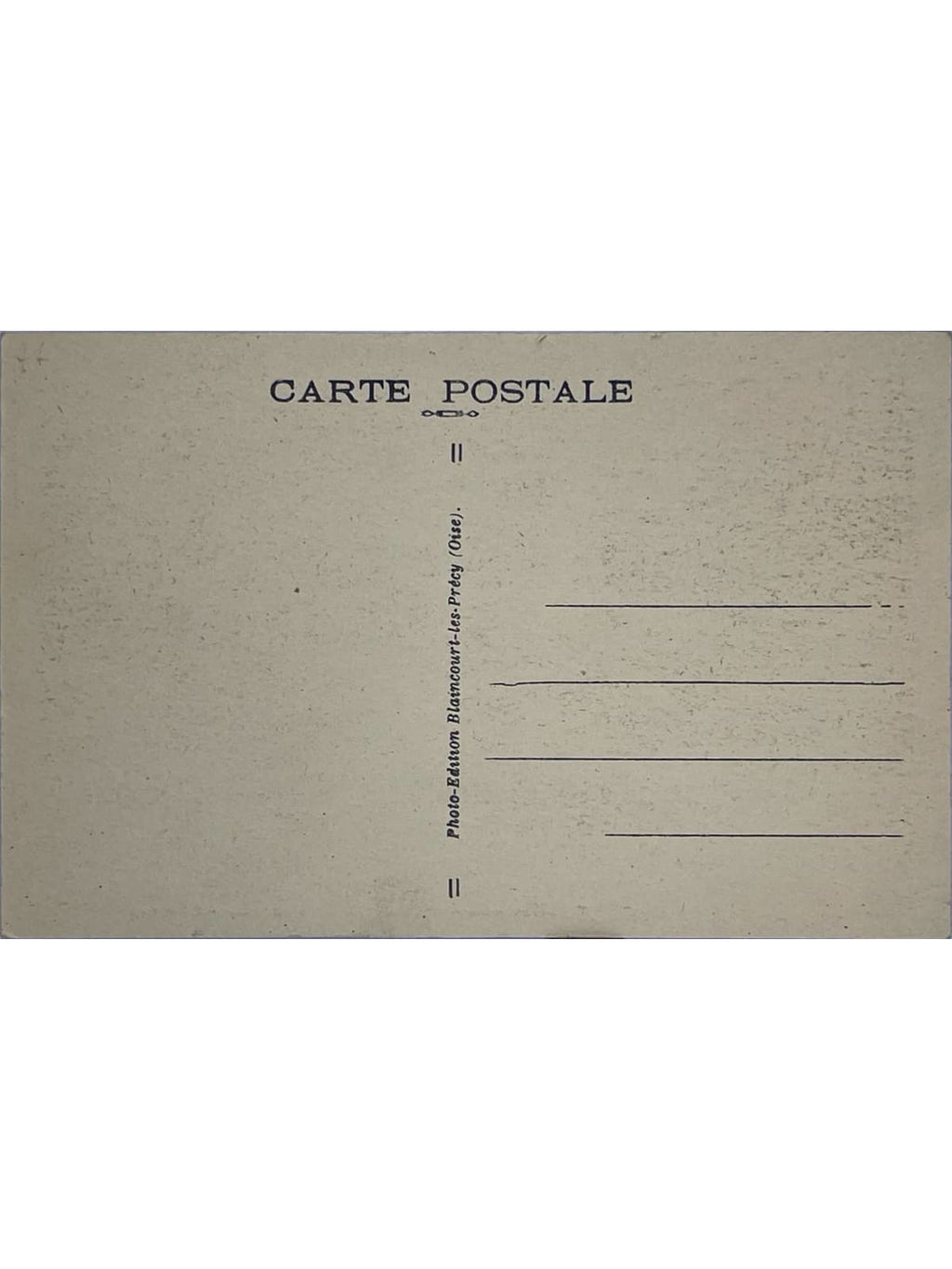 Verso de la carte postale