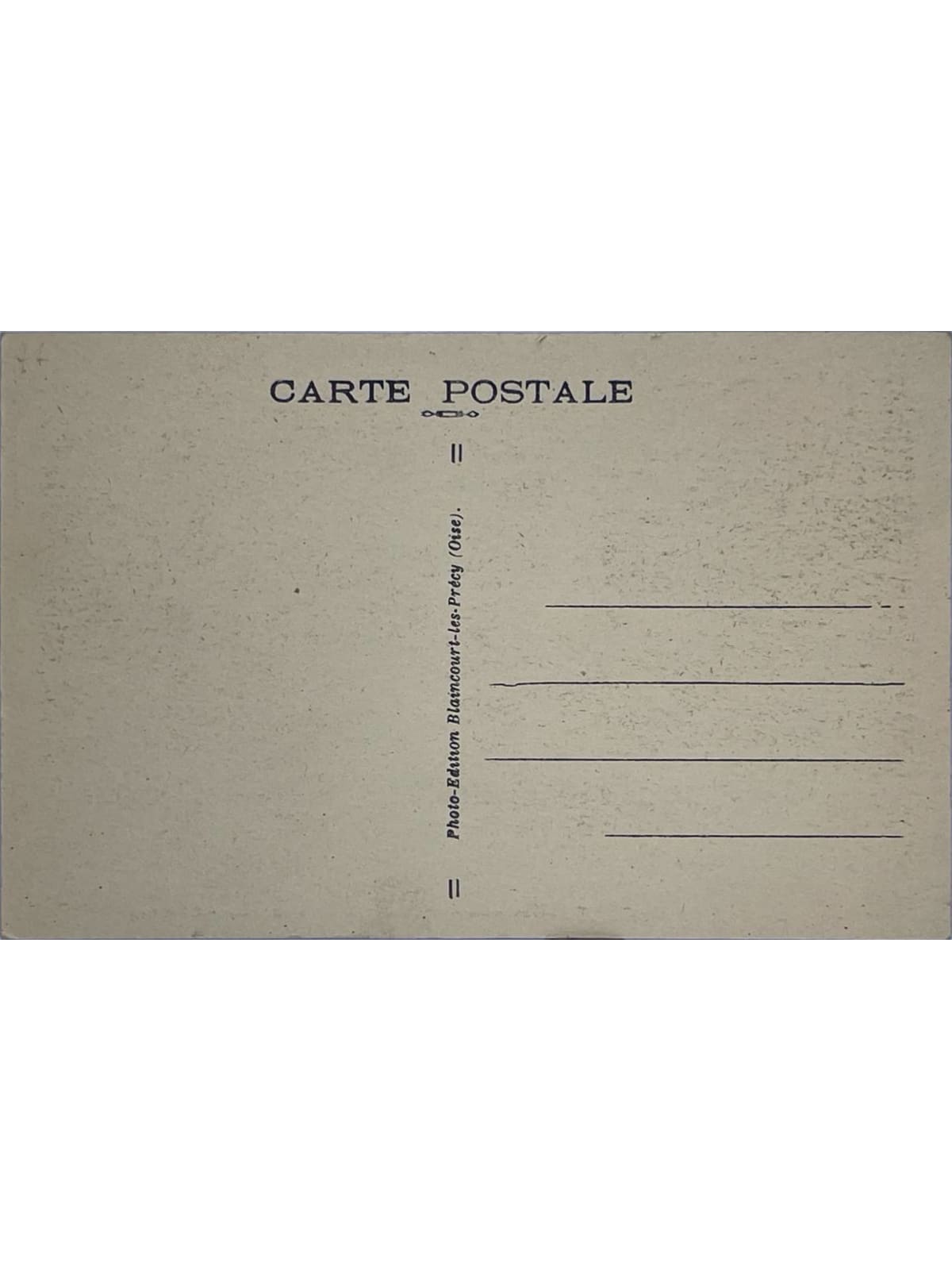 Verso de la carte postale