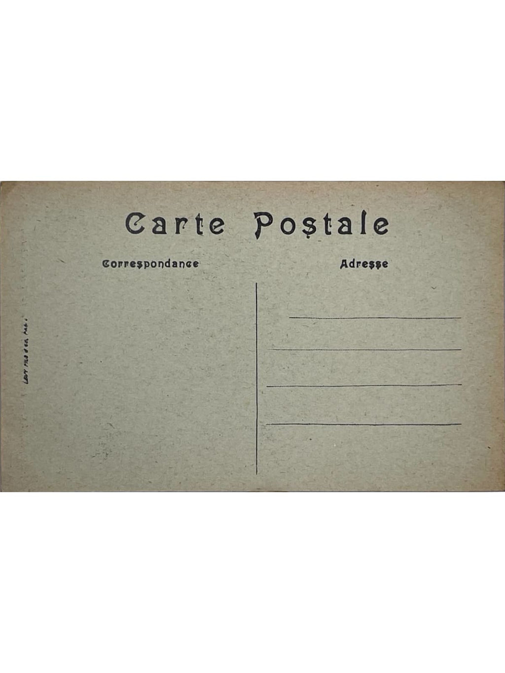 Verso de la carte postale