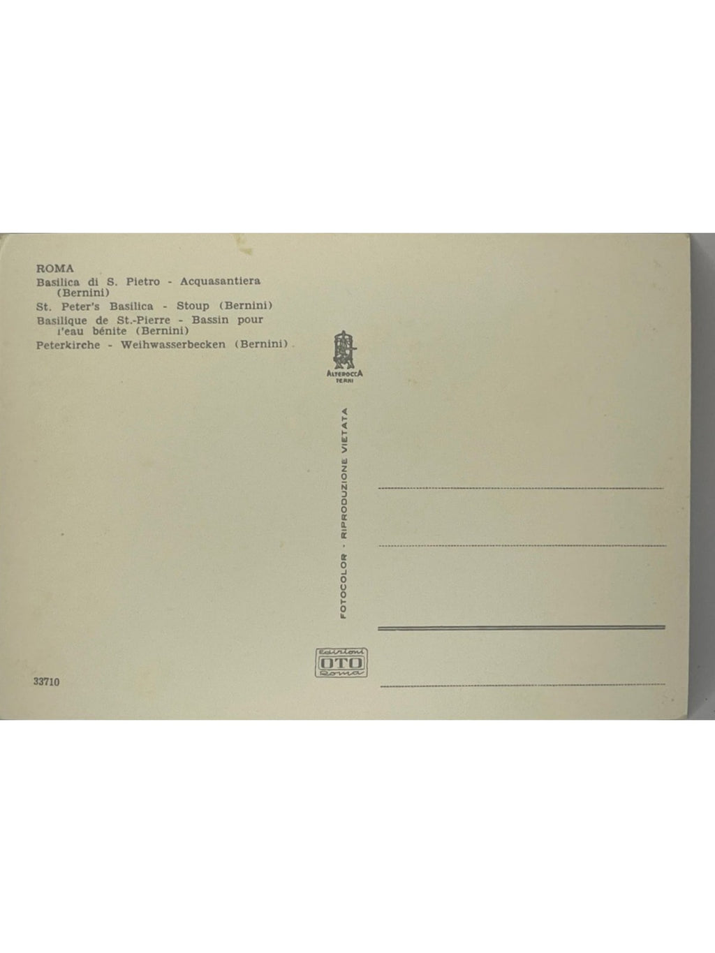 Verso de la carte postale