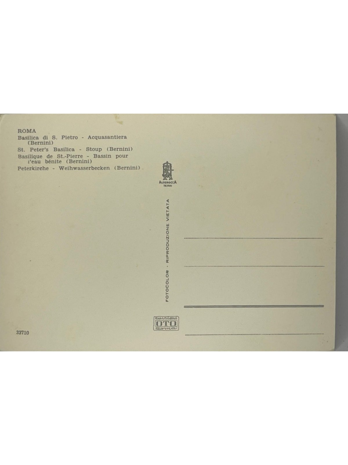 Verso de la carte postale