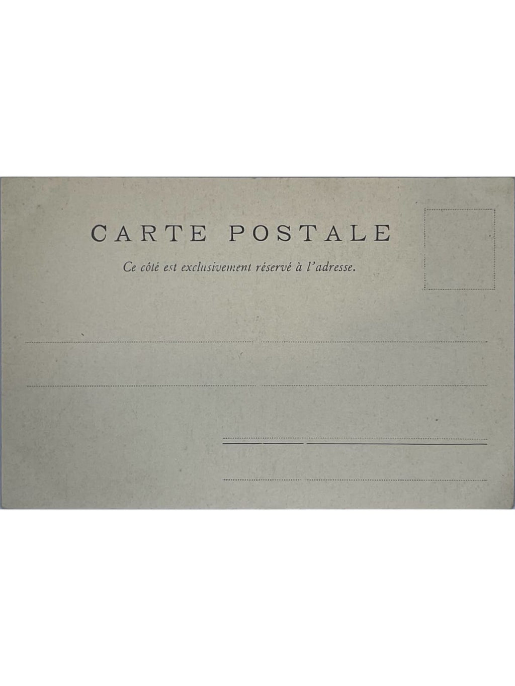 Verso de la carte postale