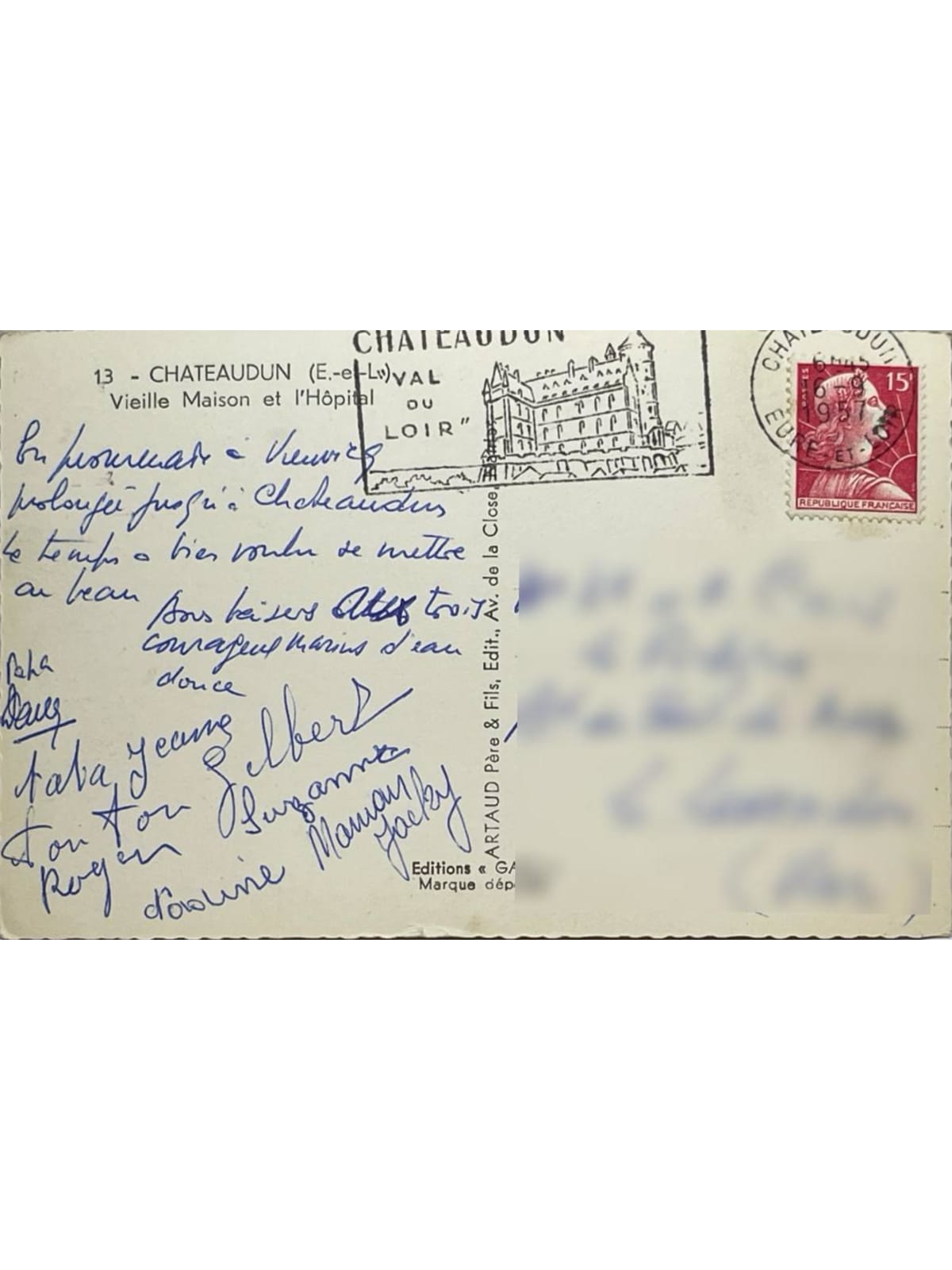 Verso de la carte postale