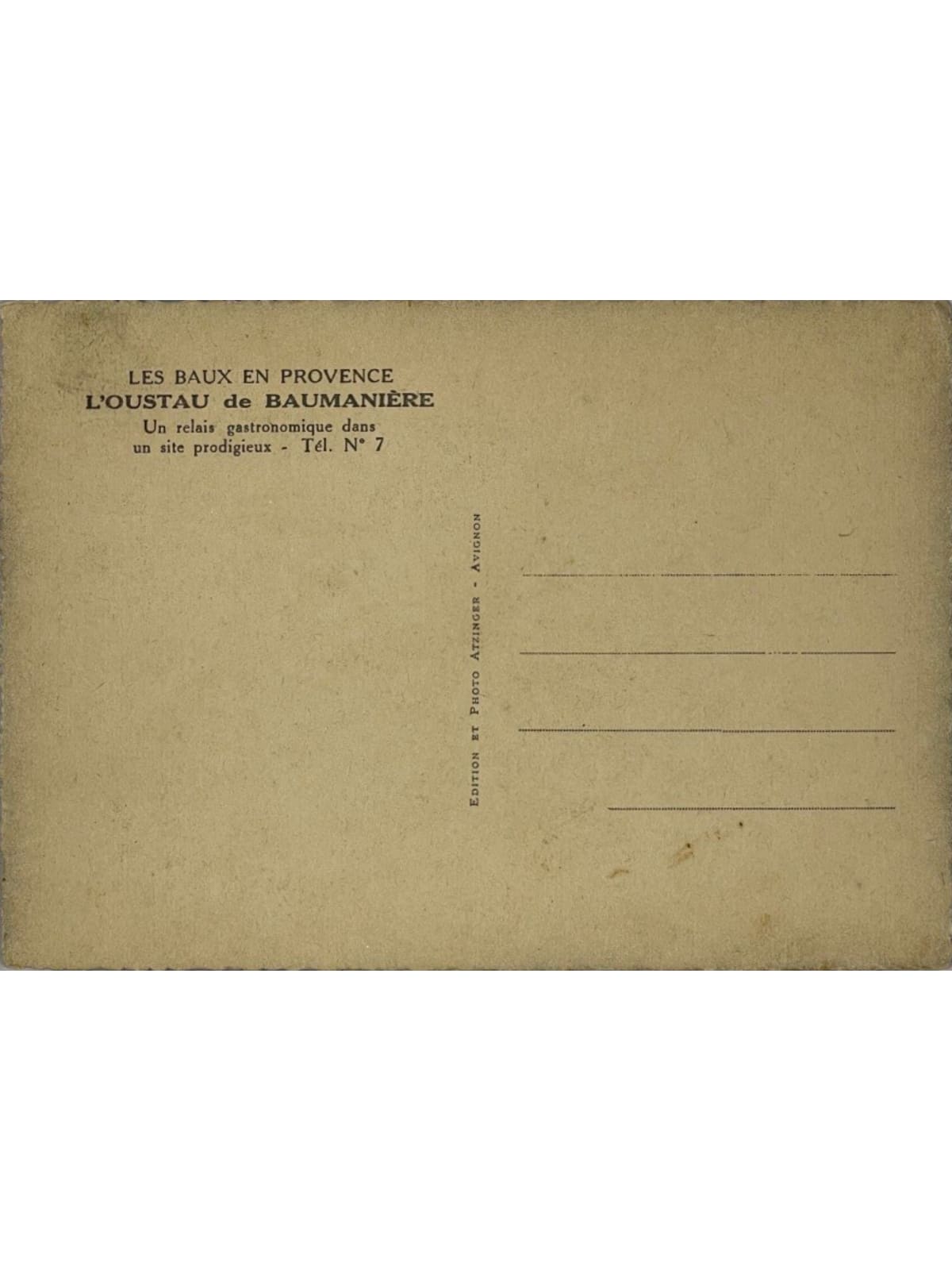 Verso de la carte postale