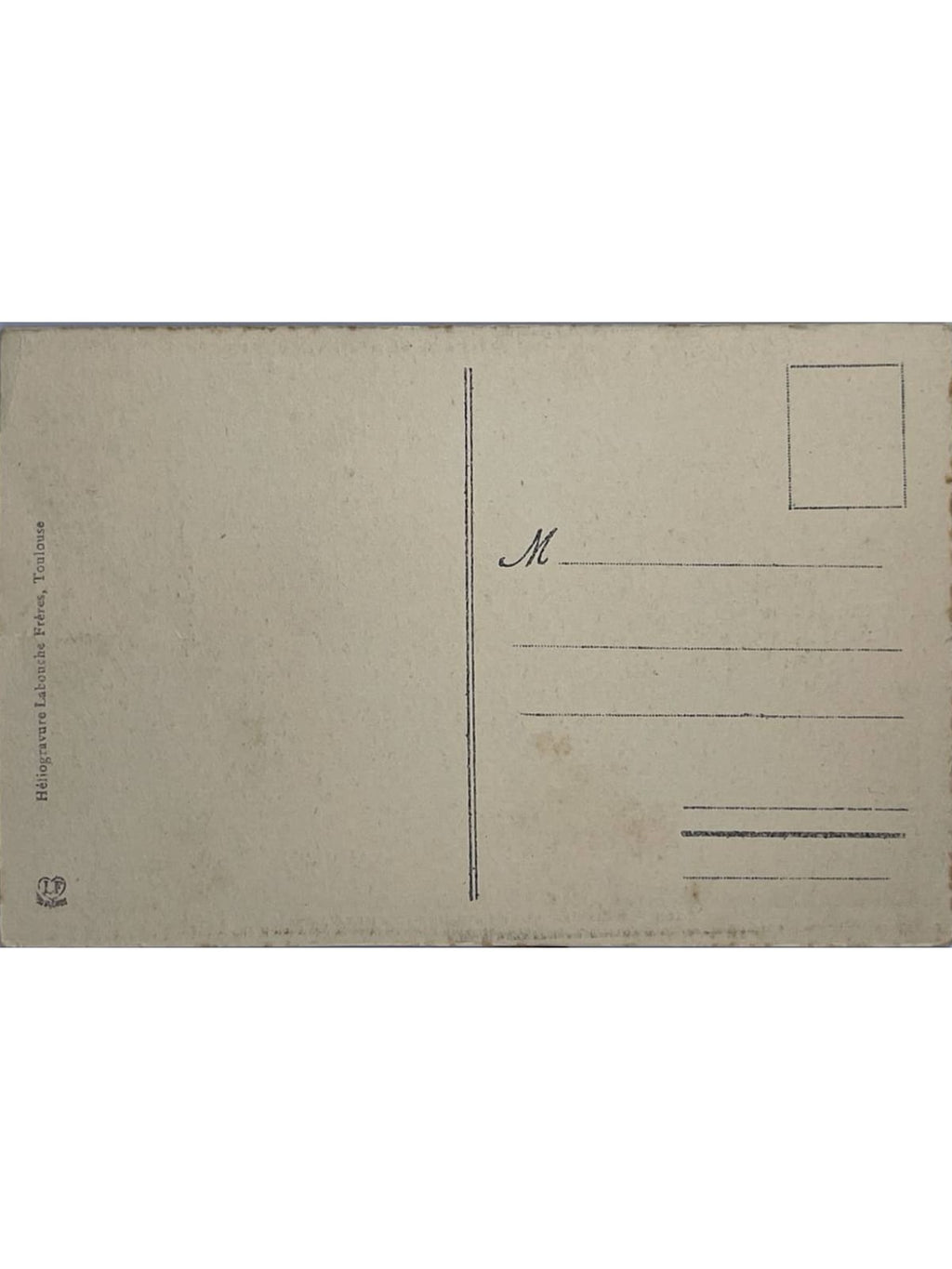 Verso de la carte postale