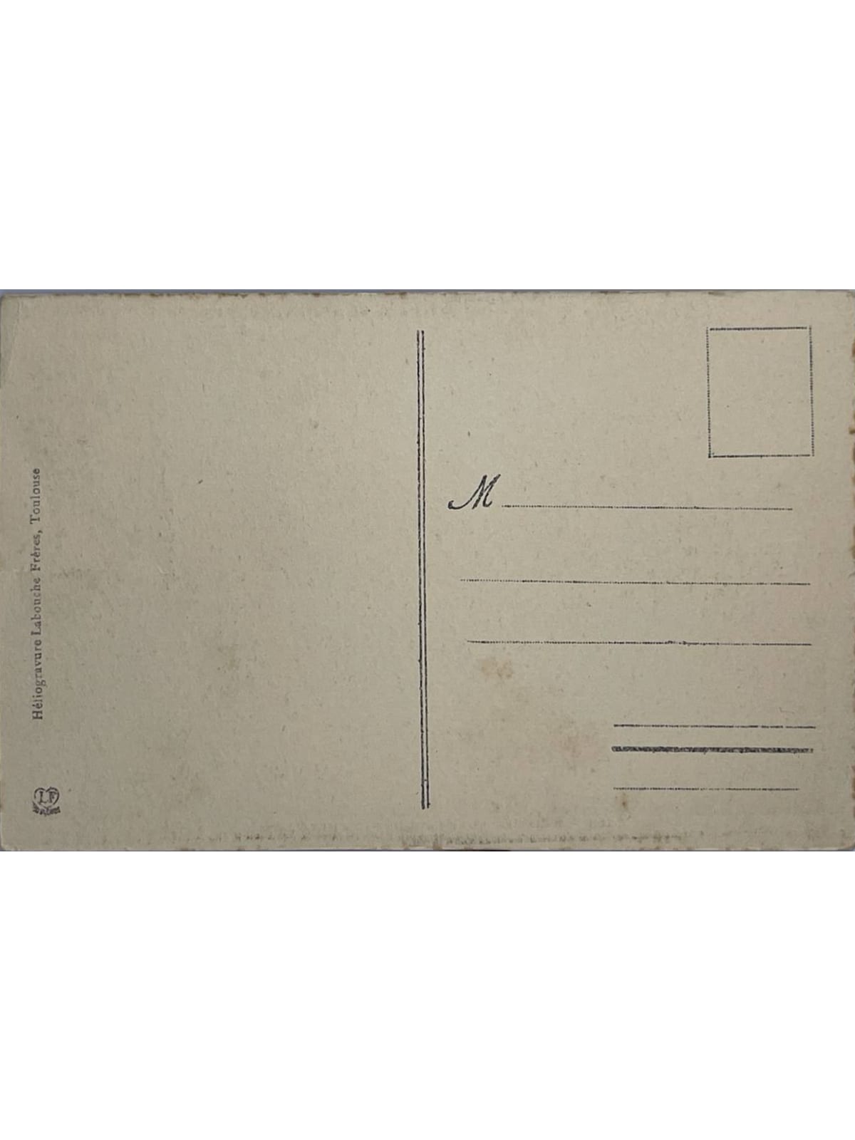 Verso de la carte postale