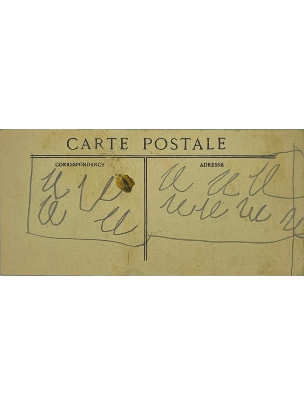 Verso de la carte postale