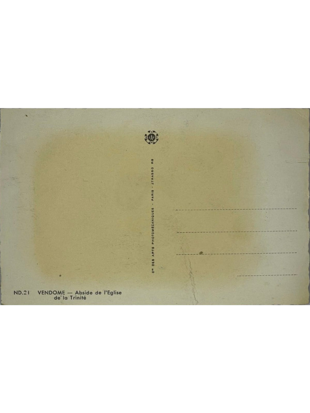 Verso de la carte postale