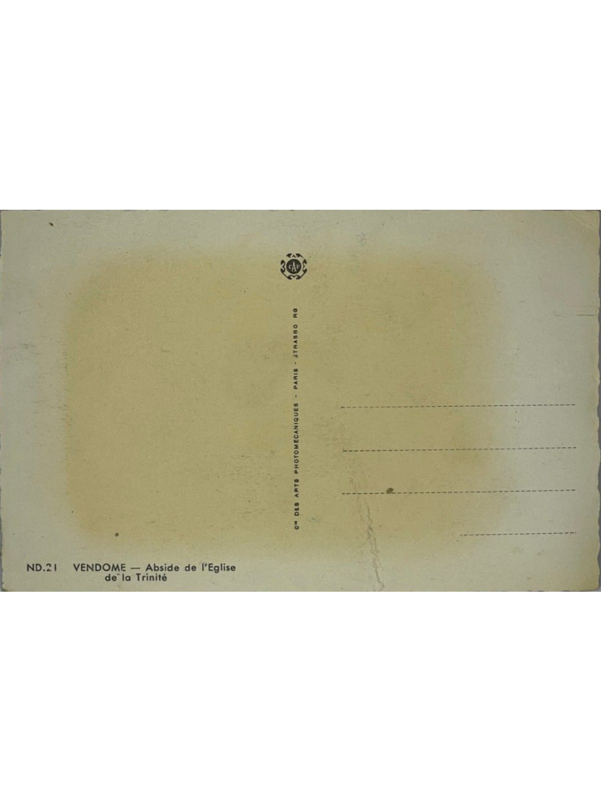 Verso de la carte postale