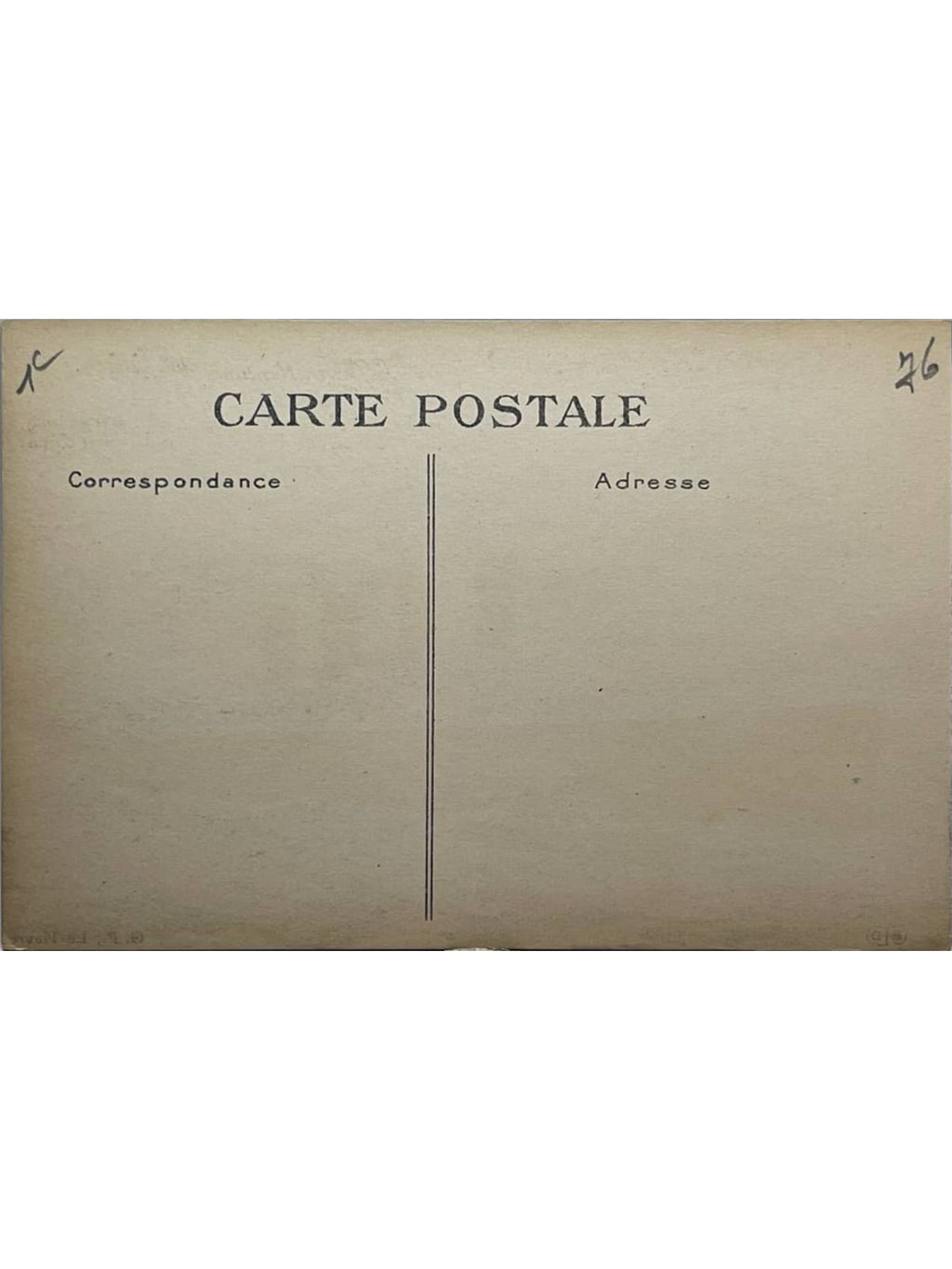 Verso de la carte postale