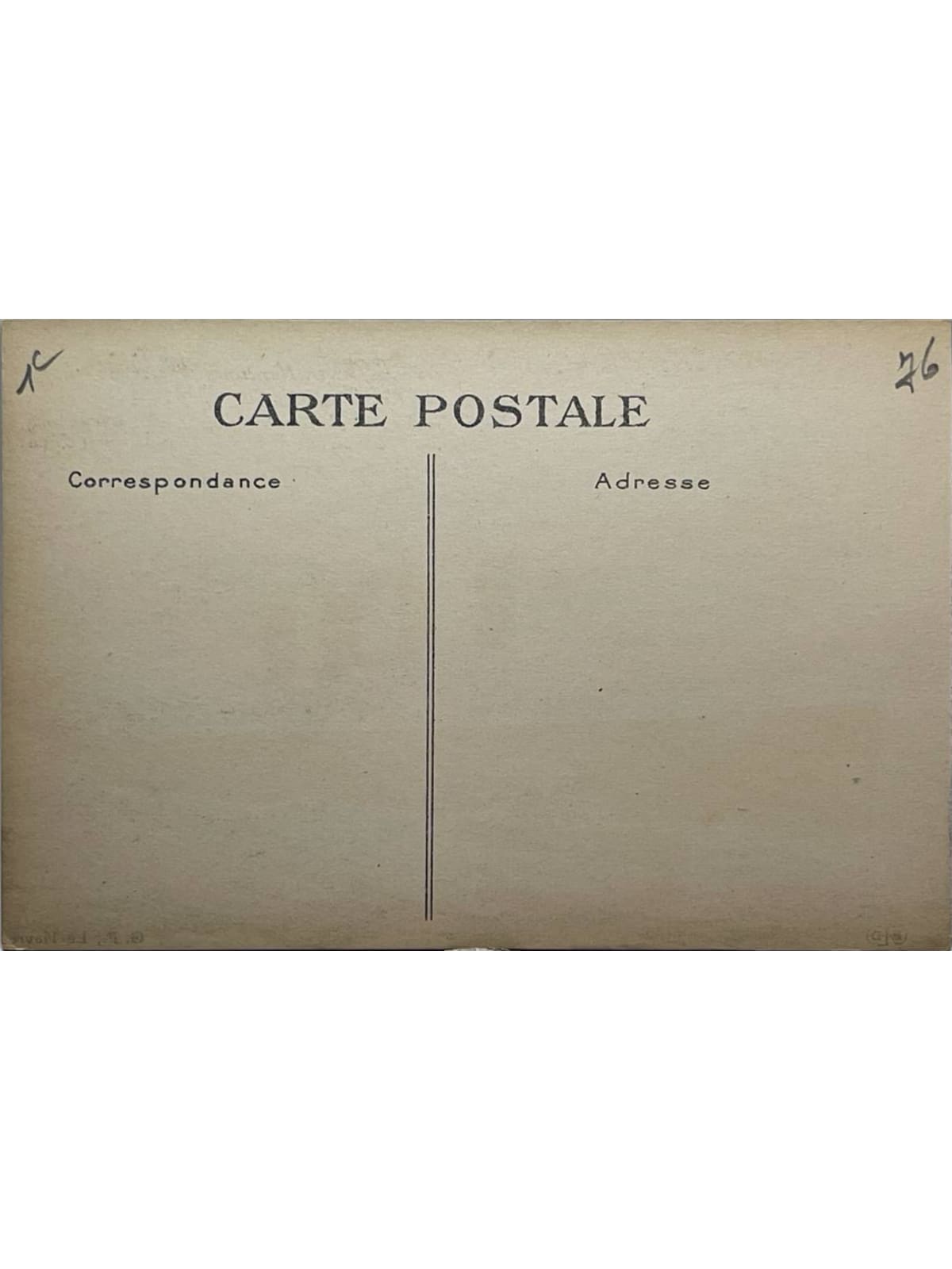 Verso de la carte postale