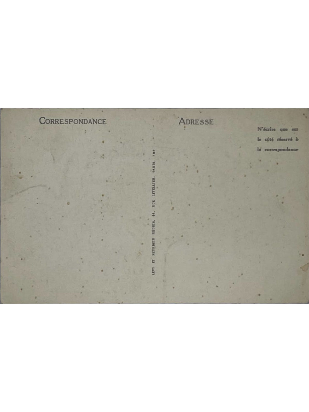 Verso de la carte postale