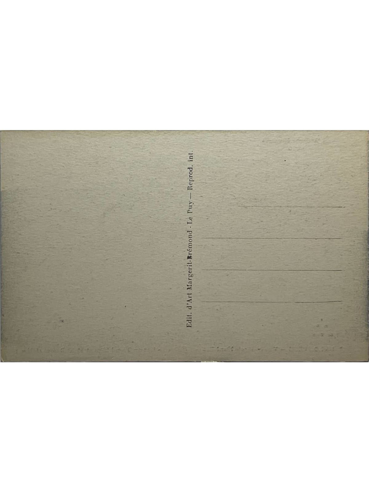 Verso de la carte postale