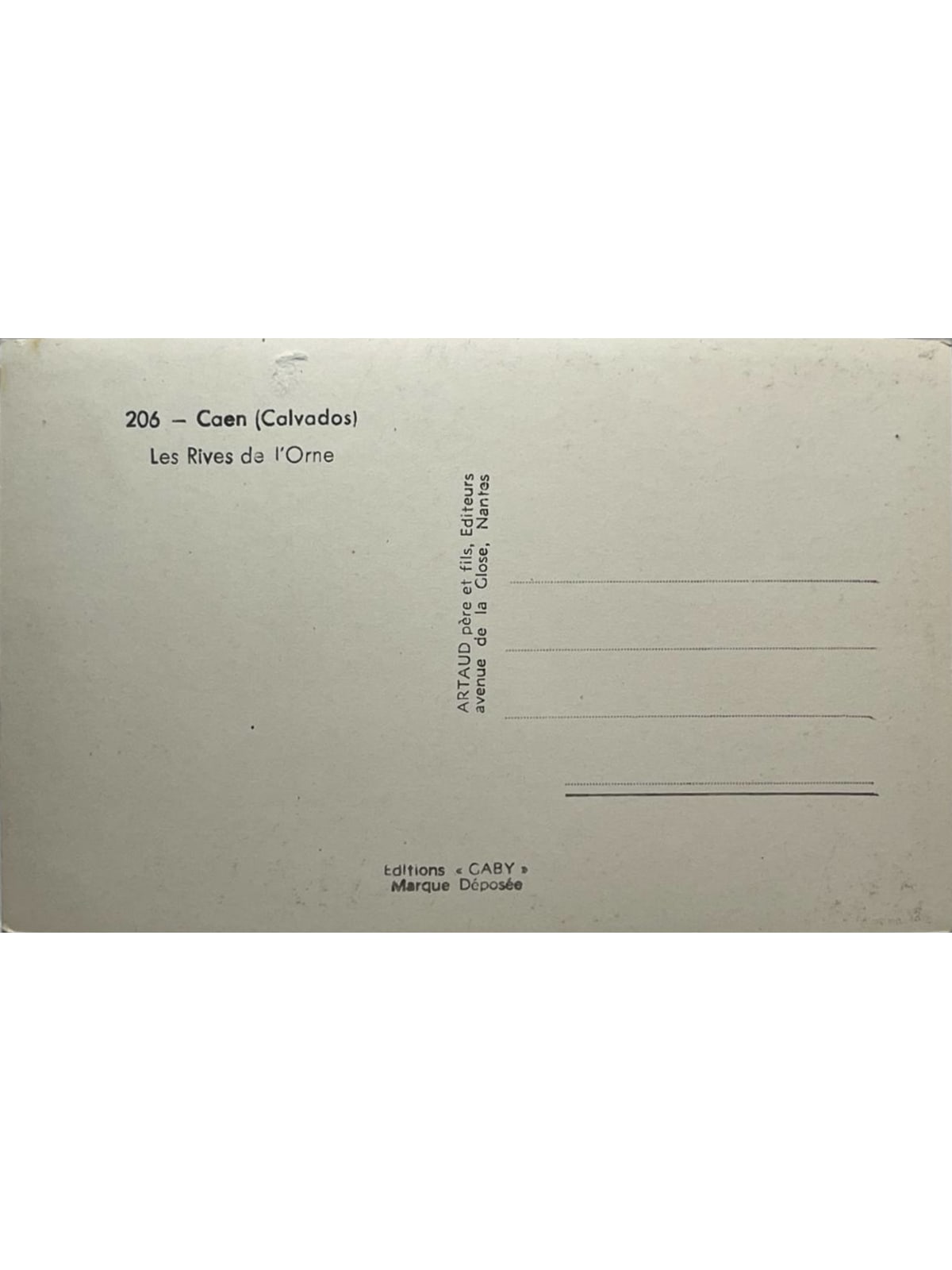 Verso de la carte postale