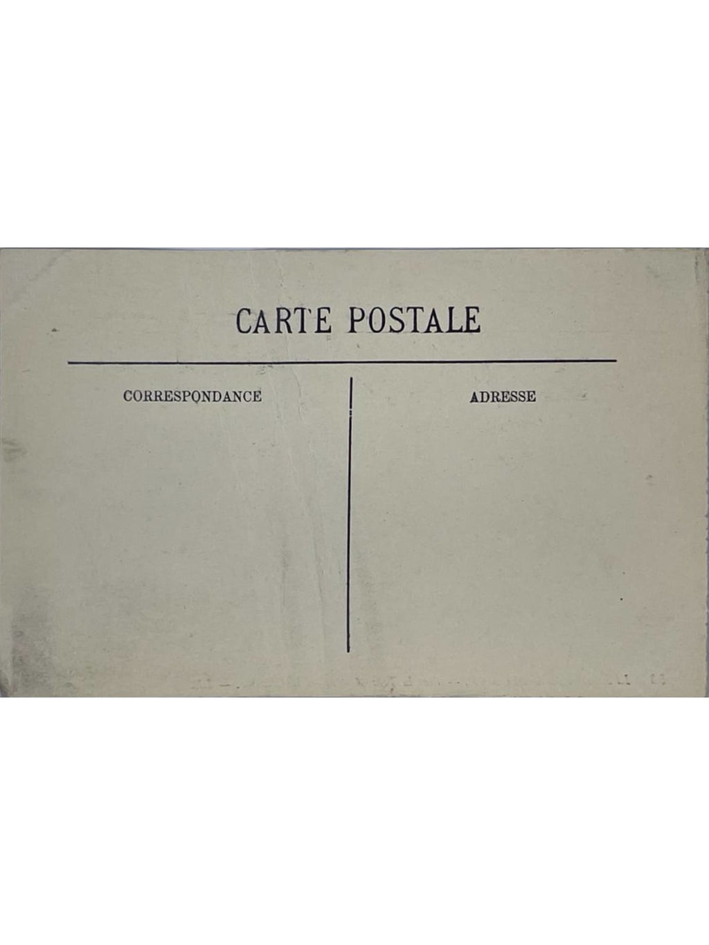 Verso de la carte postale