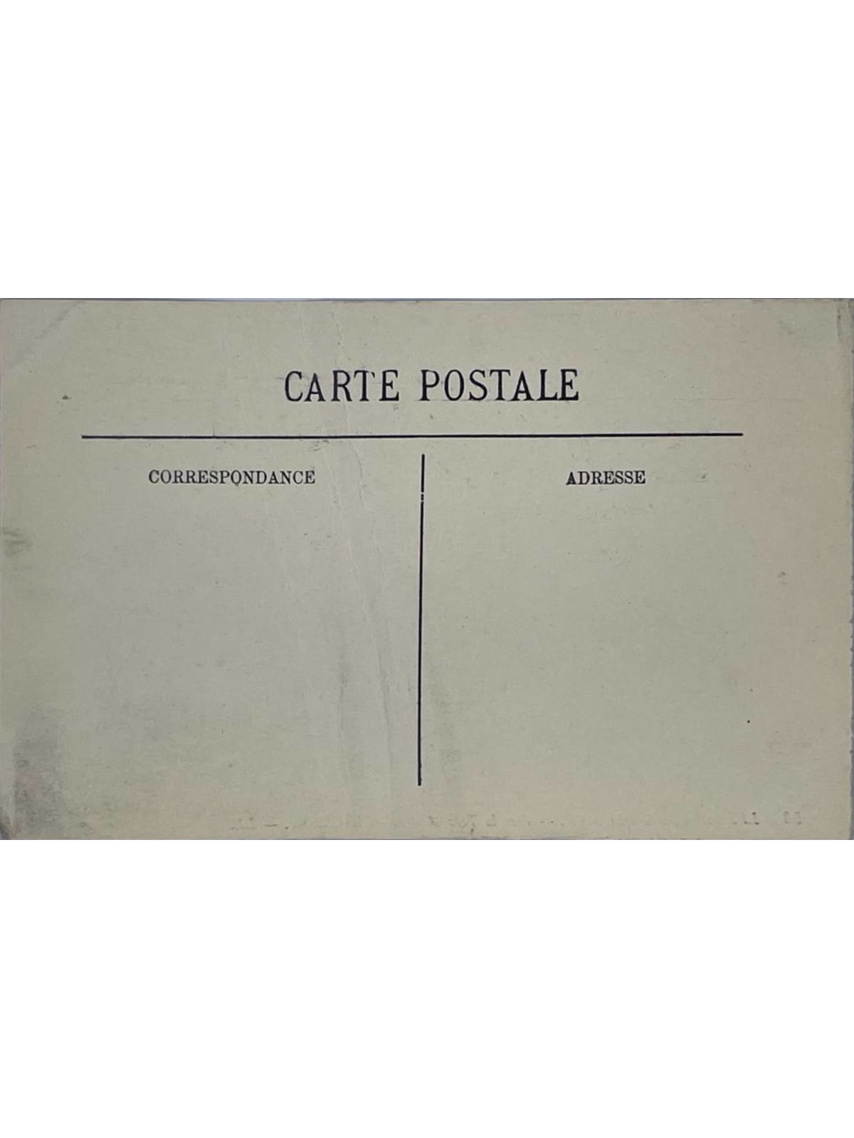 Verso de la carte postale
