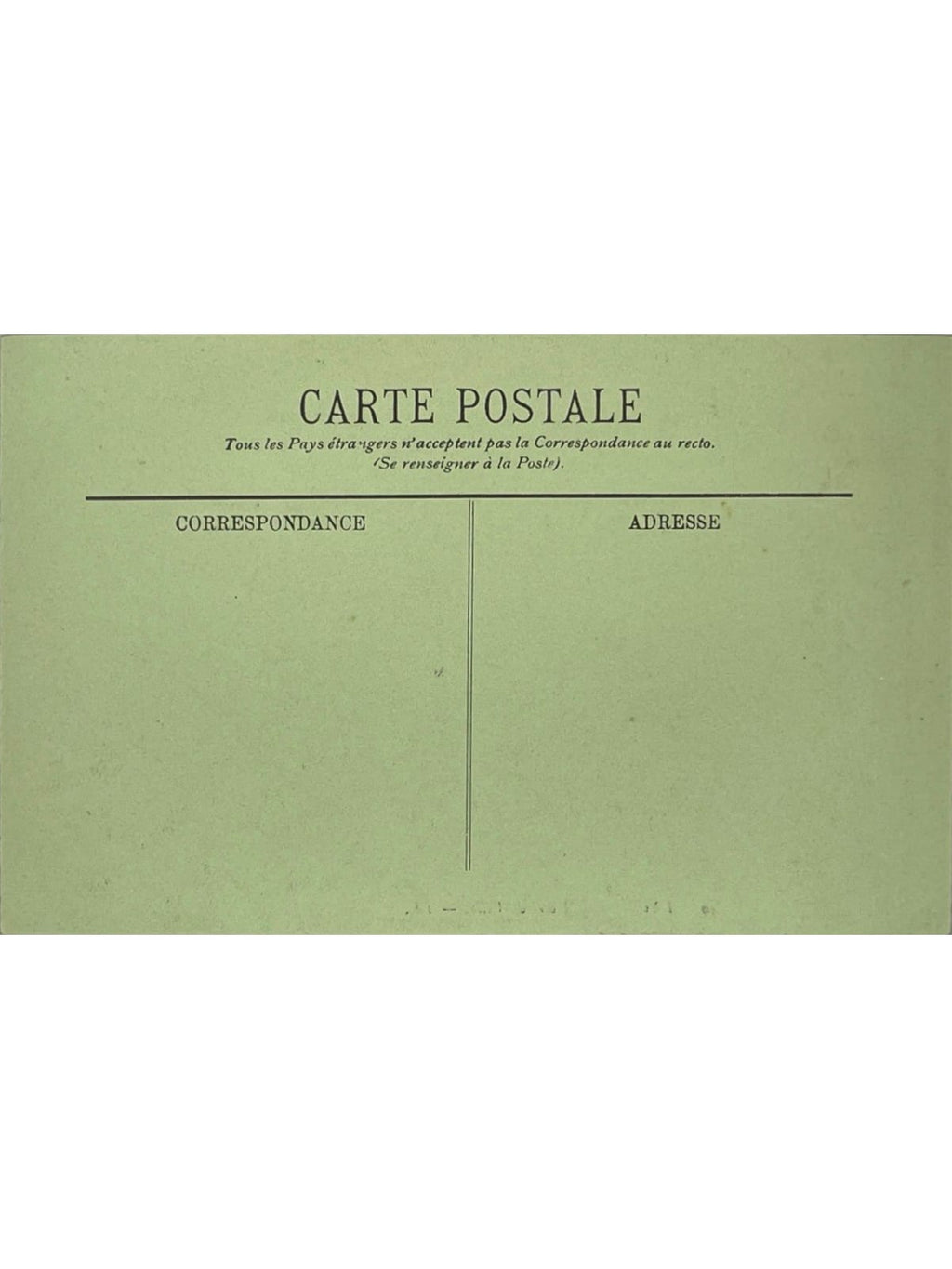 Verso de la carte postale