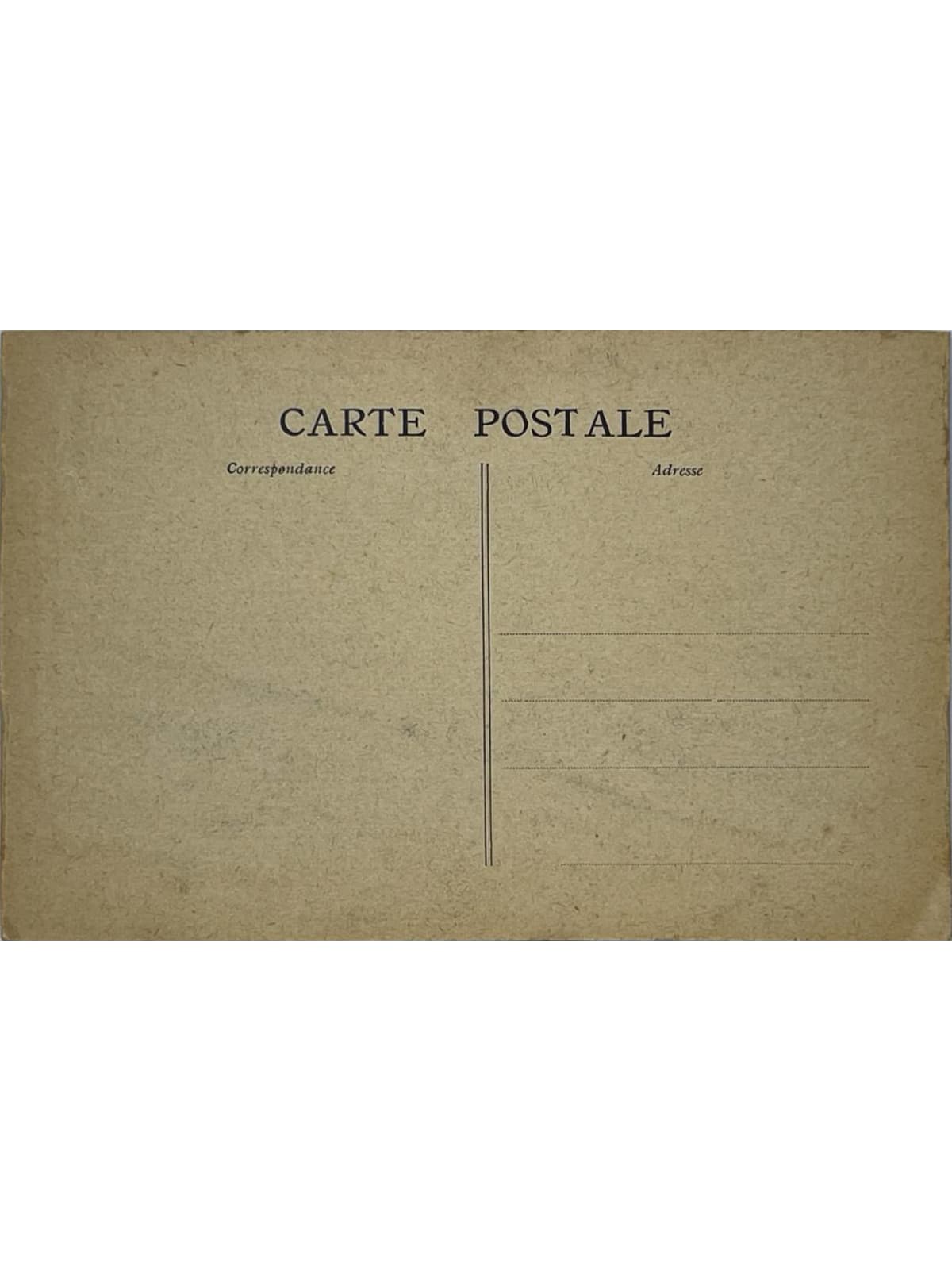 Verso de la carte postale