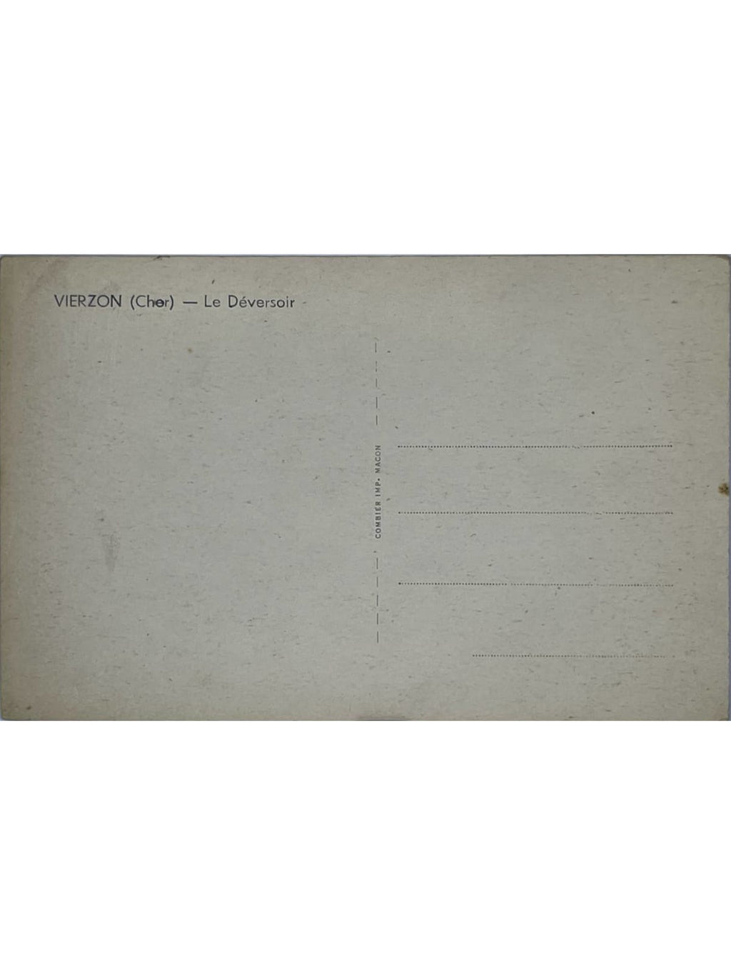 Verso de la carte postale