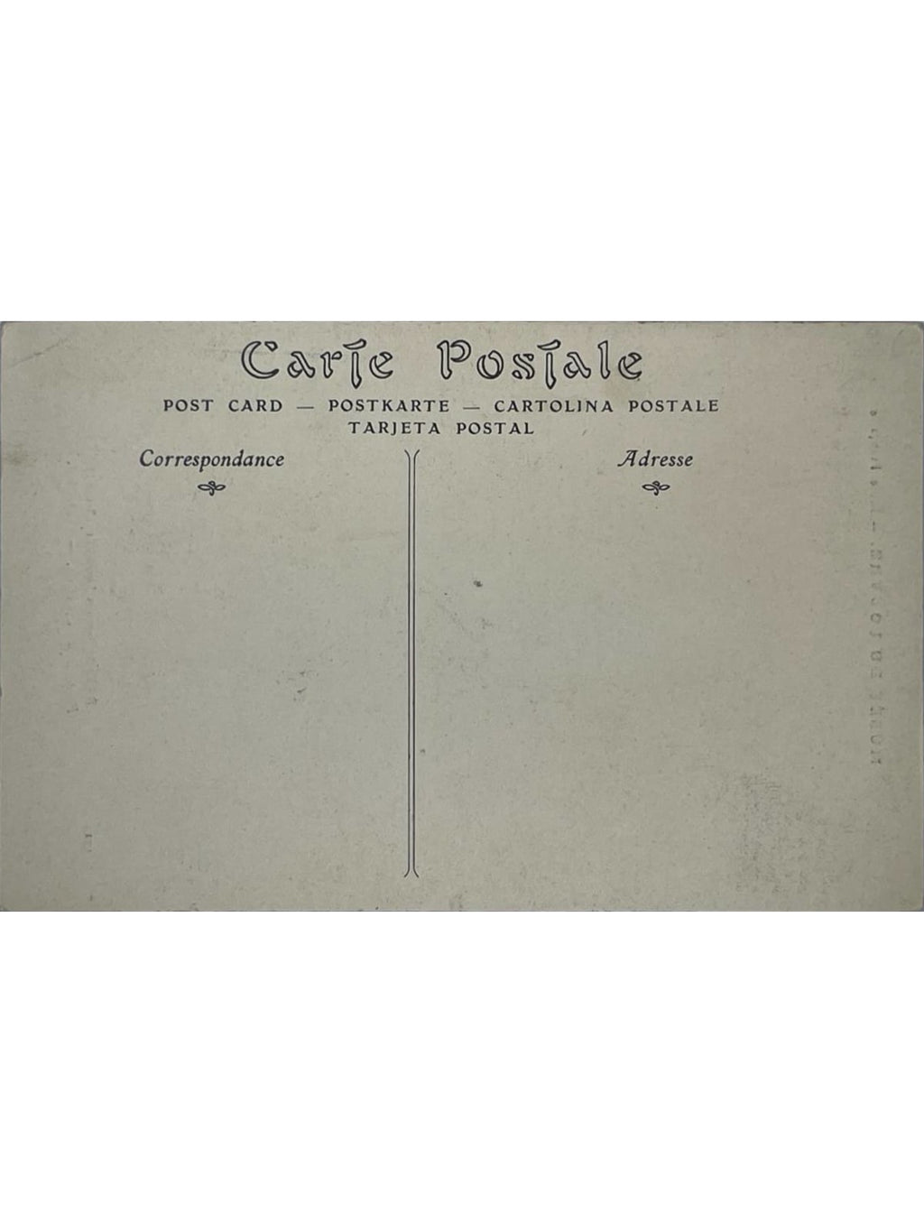 Verso de la carte postale
