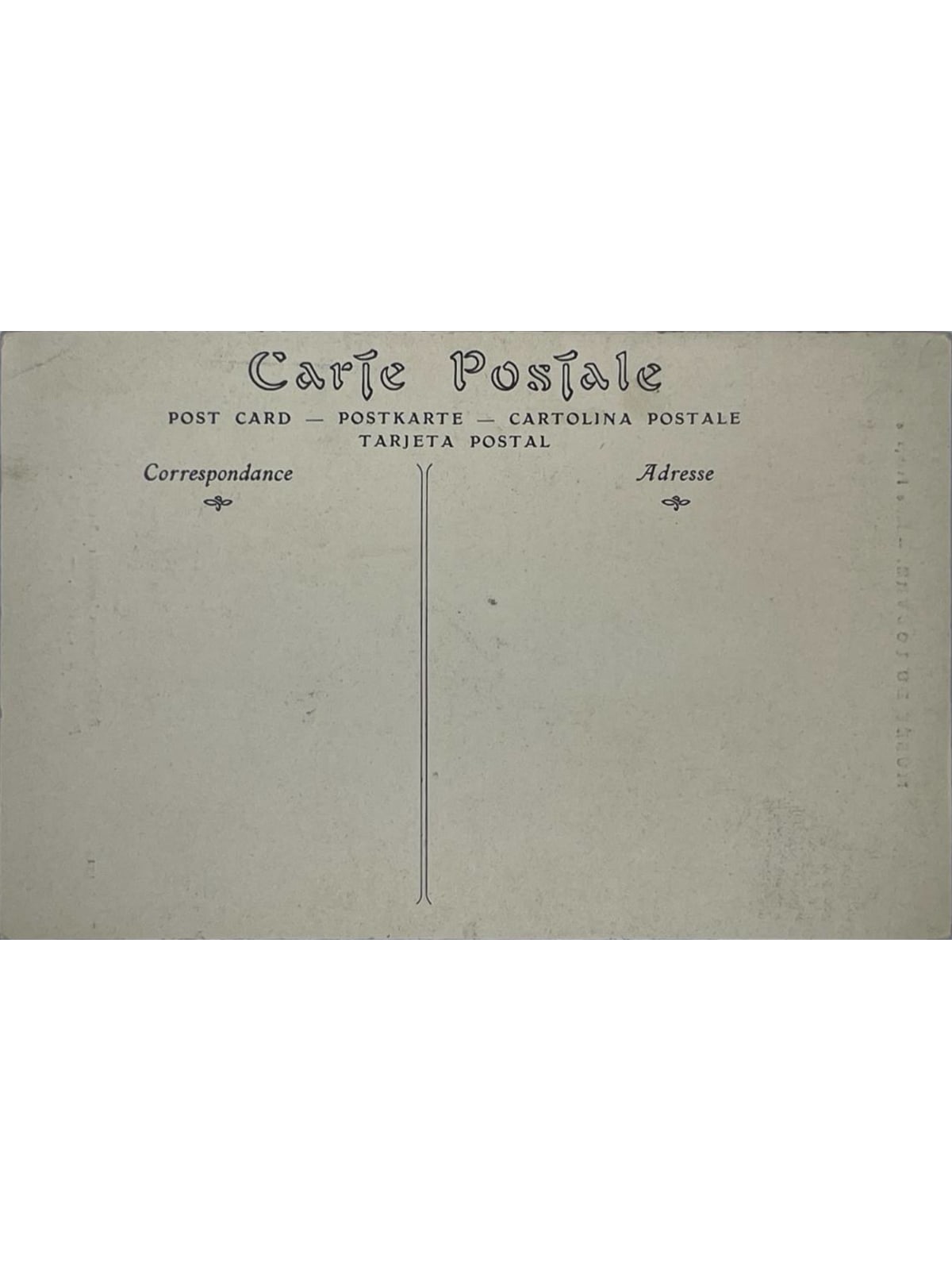 Verso de la carte postale