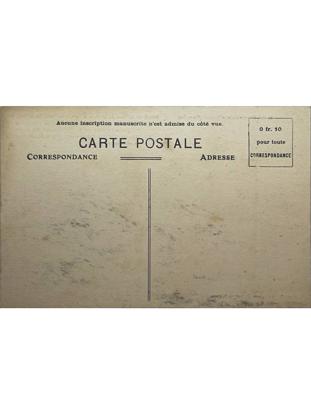 Verso de la carte postale