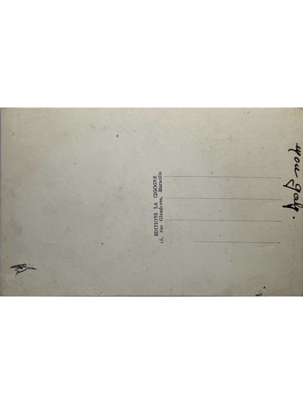 Verso de la carte postale