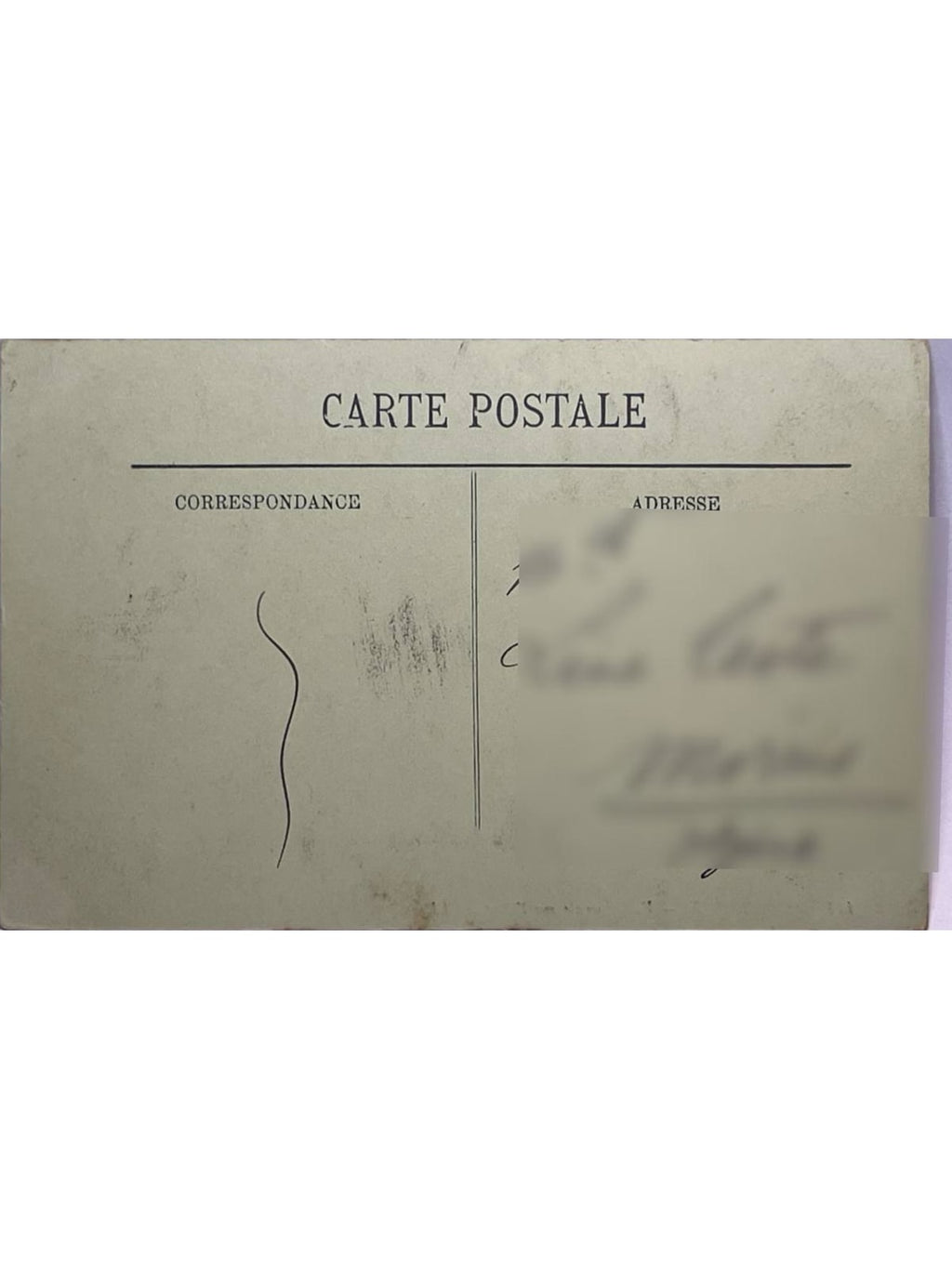 Verso de la carte postale