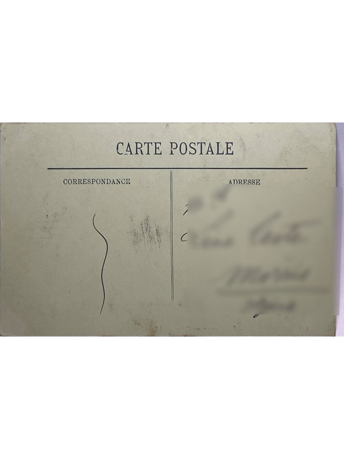Verso de la carte postale